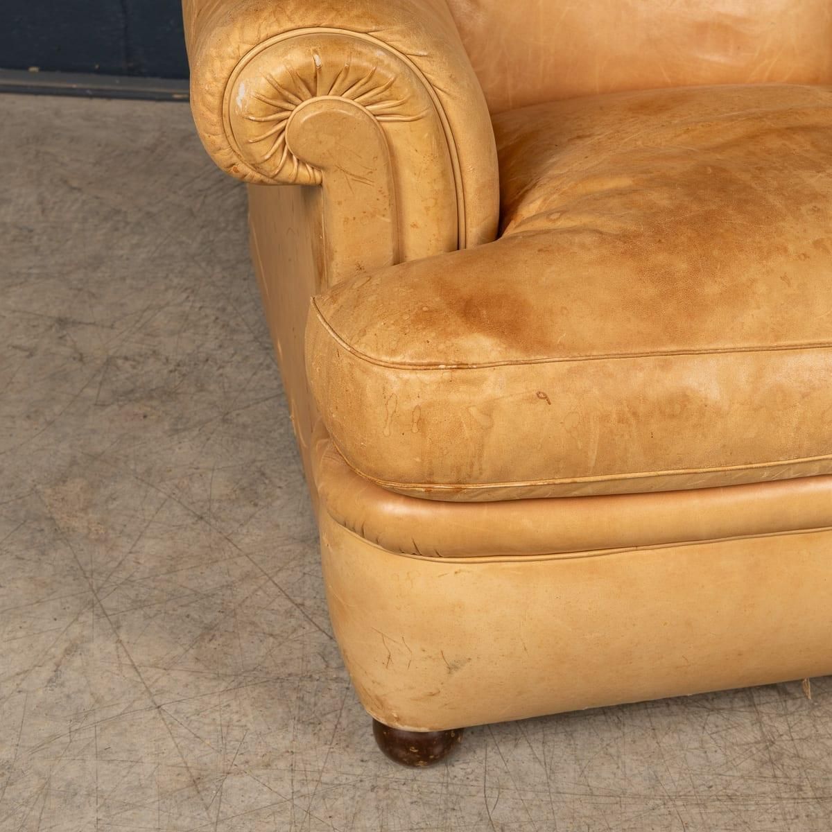 photo vinterior Vintage 20thc Italian Pair Of Tan Leather Armchairs By Poltrona Frau C.1970