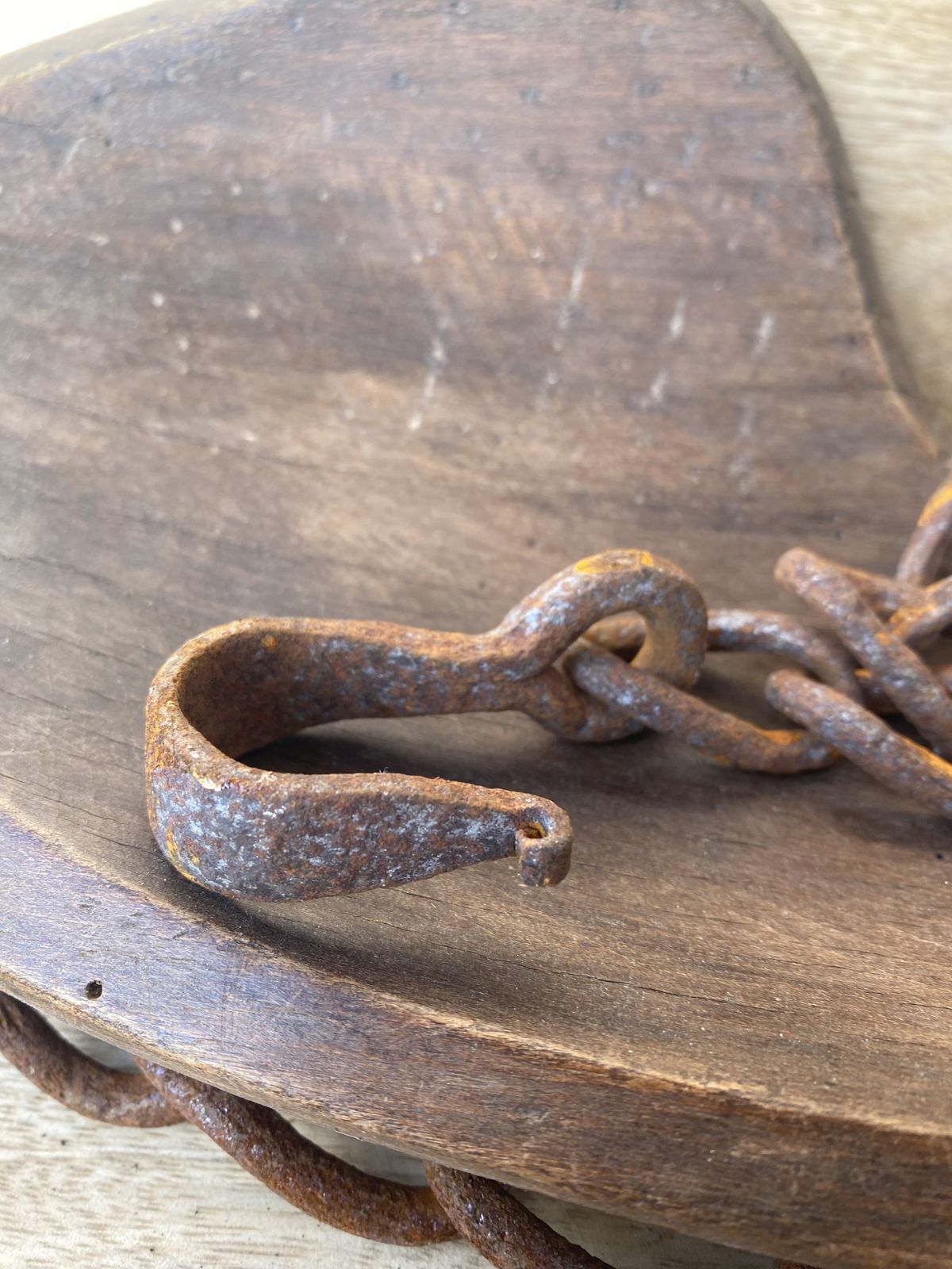 Rare Antique 19th Century Milkmaid Yoke With Turned Ends And Original Chain   90cmw photo for sale