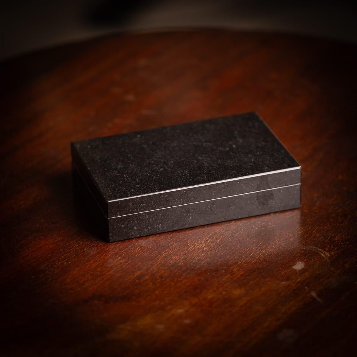 Vintage 20th Century Italian Nero Granite Stone Box C.1960 photo furniture