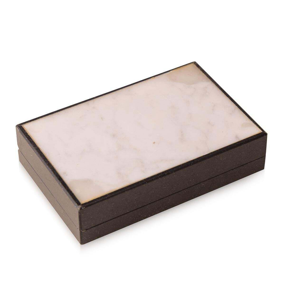 Vintage 20th Century Italian Nero Granite Stone Box C.1960 photo vinterior