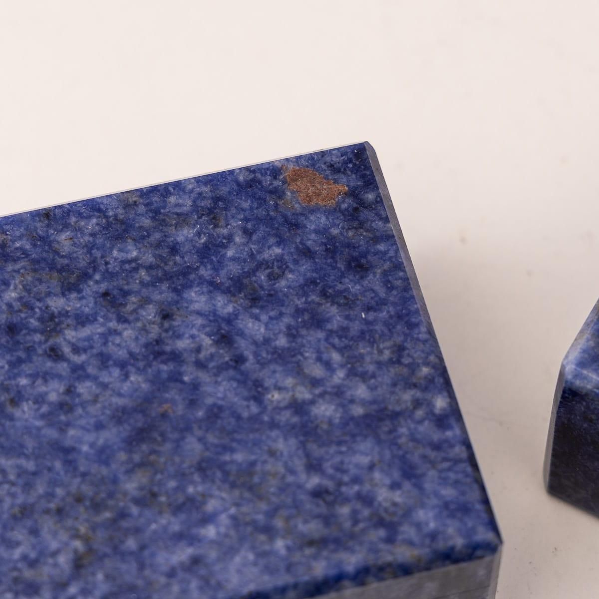 Vintage 20th Century Italian Pair Of Sodalite Stone Boxes photo buy