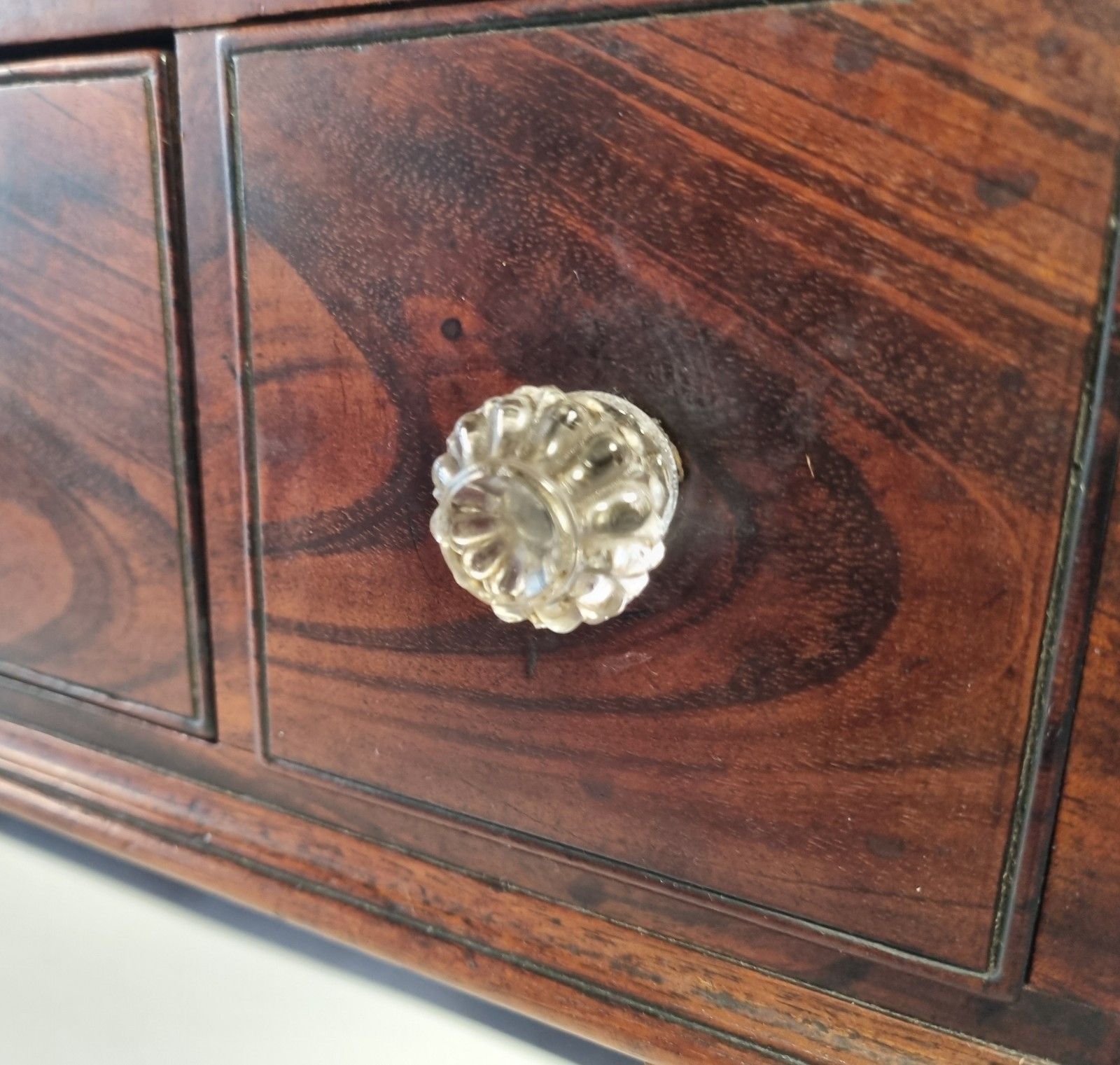Antique Rosewood Table Top Drawers Collectors Jewellery Writing Desk Top Storage photo vinterior