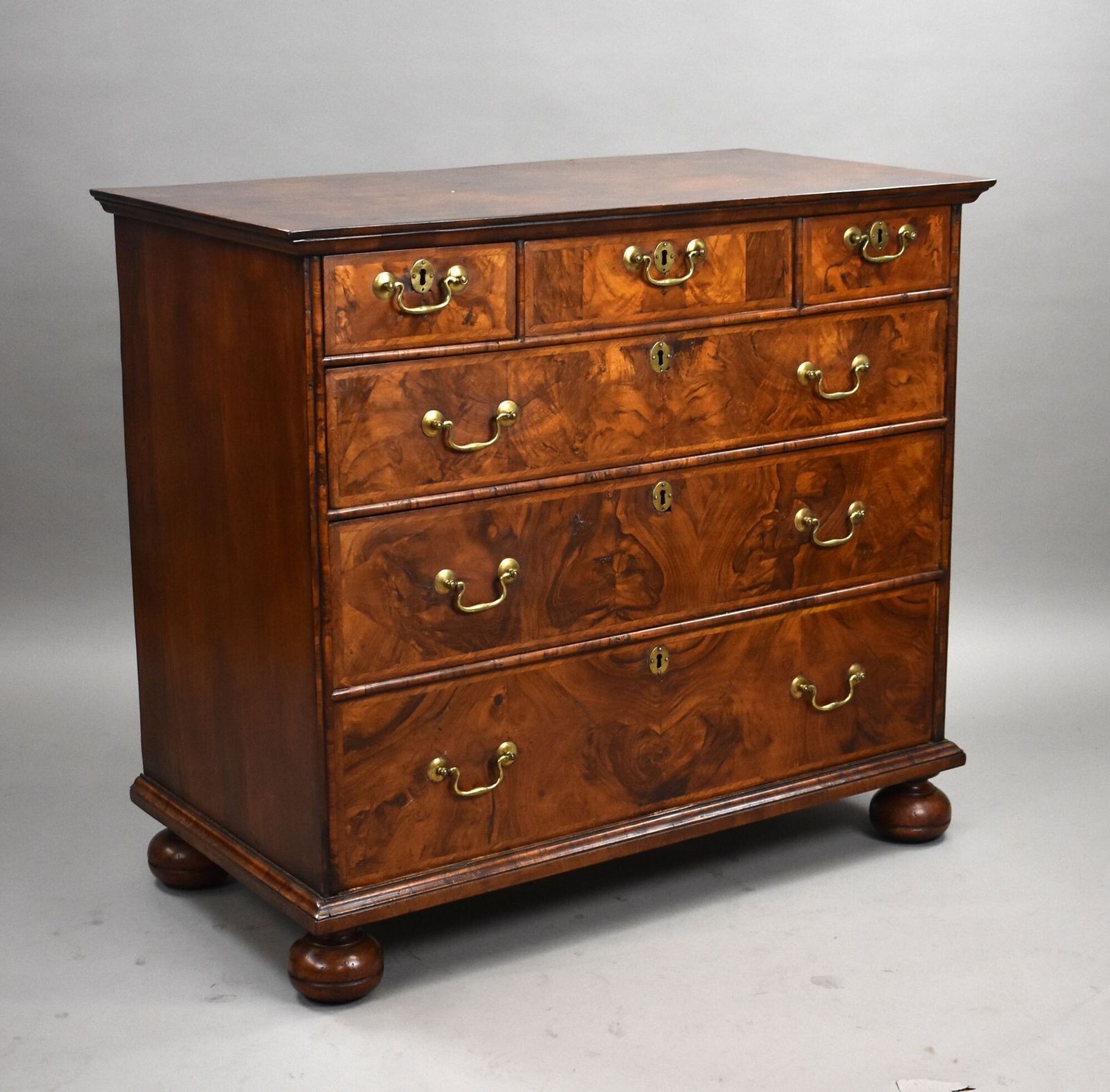 George III Burr Walnut Chest Of Drawers