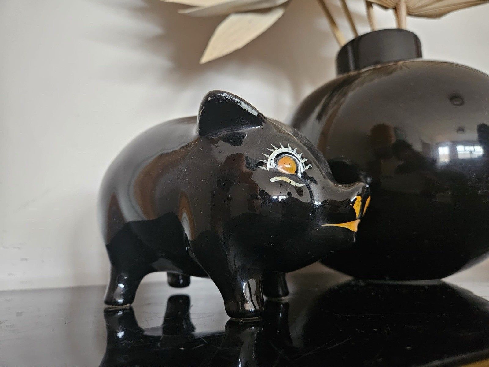 Vtg Mid Century 50s Arthur Wood Money Pig Unbroken Piggy Bank Ornament R1098 photo vintage