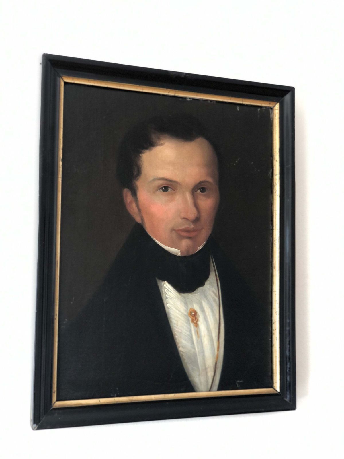 Antique Portrait Painting Of A Dutch Gentleman, C. 1840 photo vinterior