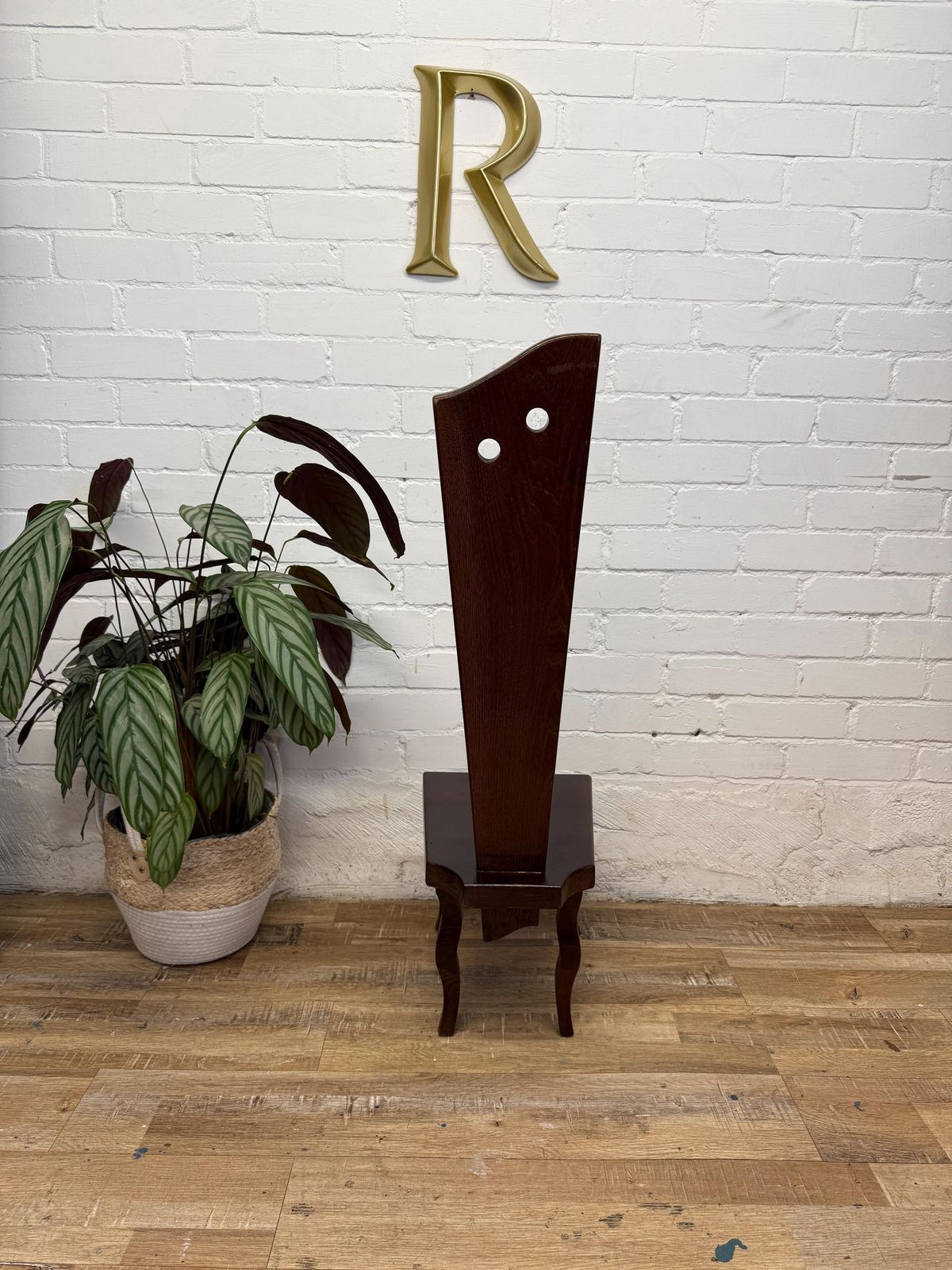 Arts & Crafts Oak Decorative Low Chair | Early 20th Century Spinning Chair. photo for sale
