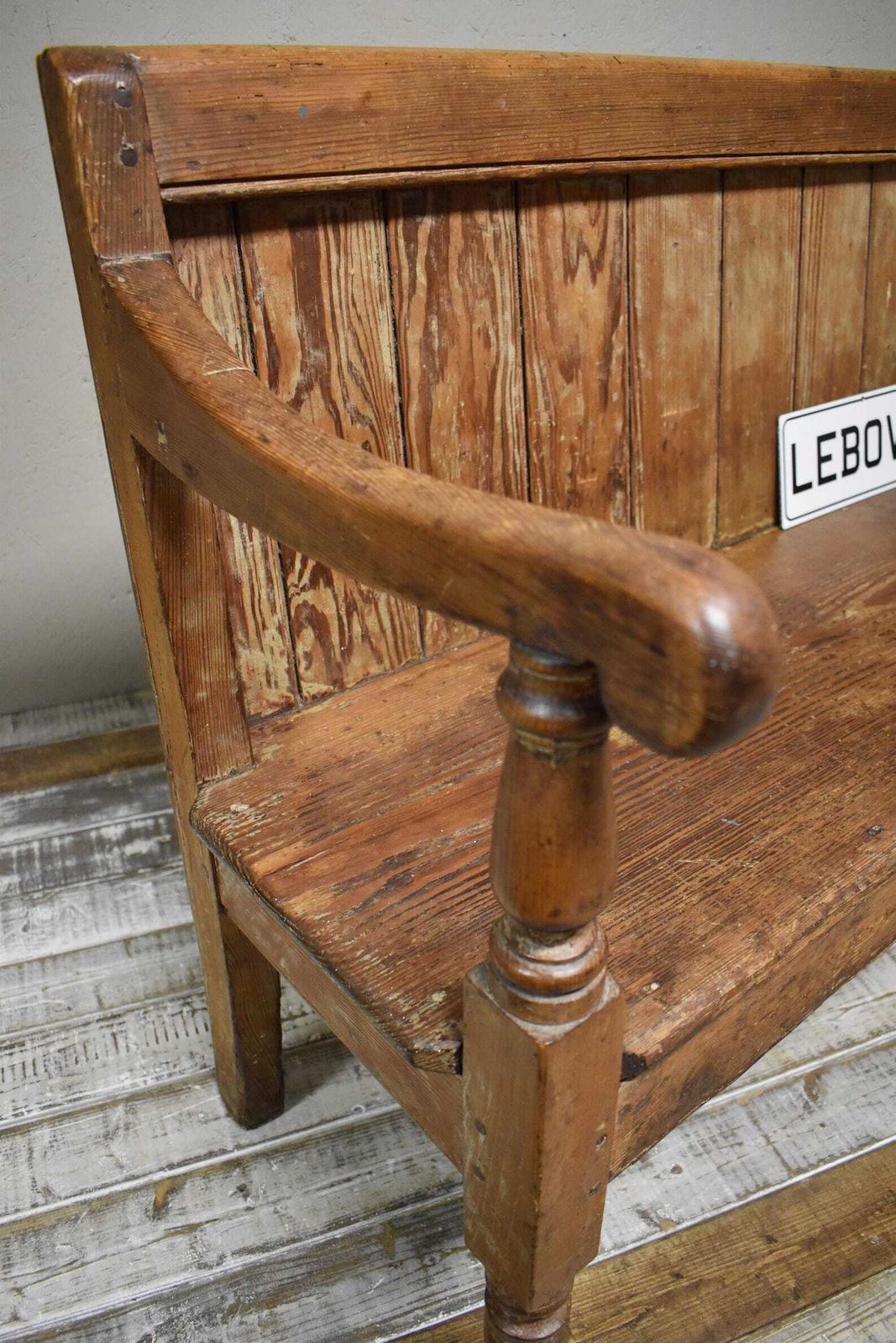19th Century Victorian Stripped Pine Chapel School Seating Bench photo Furniture