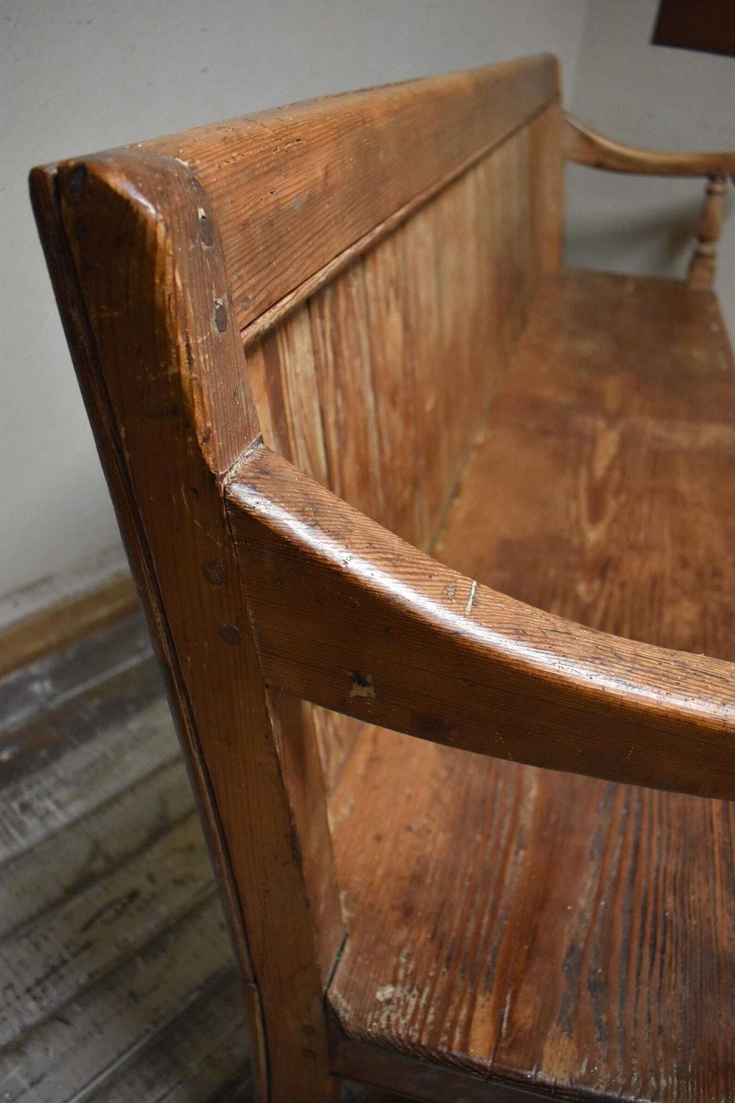 photo furniture 19th Century Victorian Stripped Pine Chapel School Seating Bench