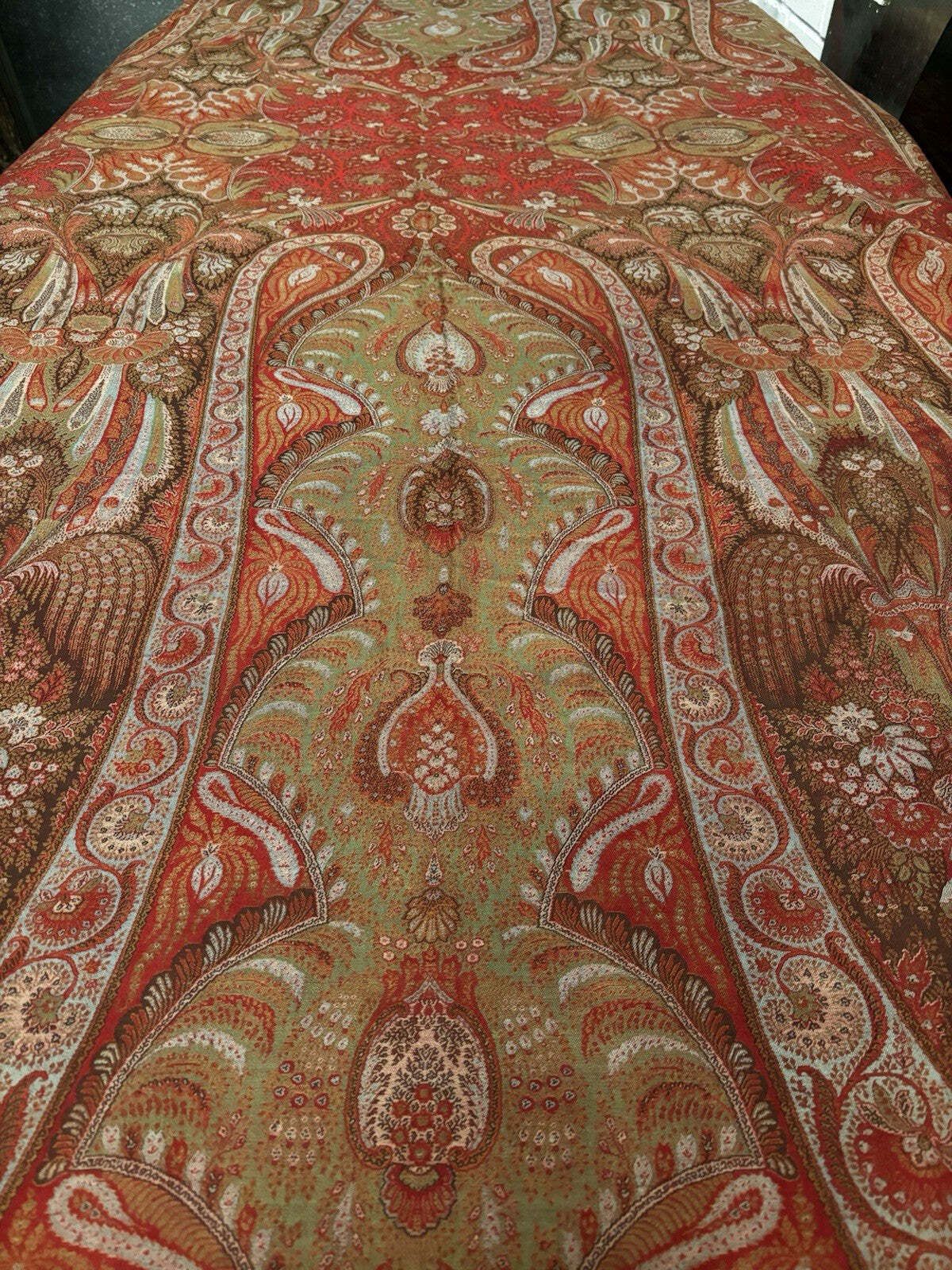 Antique Paisley Textile Table Cloth, Shawl, Table Runner. V Large : 330x158 Cms