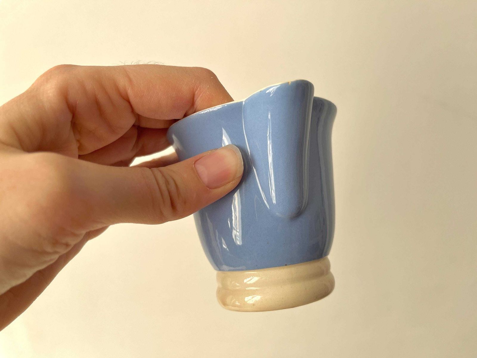 photo vinterior Antique Art Deco Sugar Bowl + Milk Pot By Sarreguemines Digoin France, 1930's French Earthenware Set
