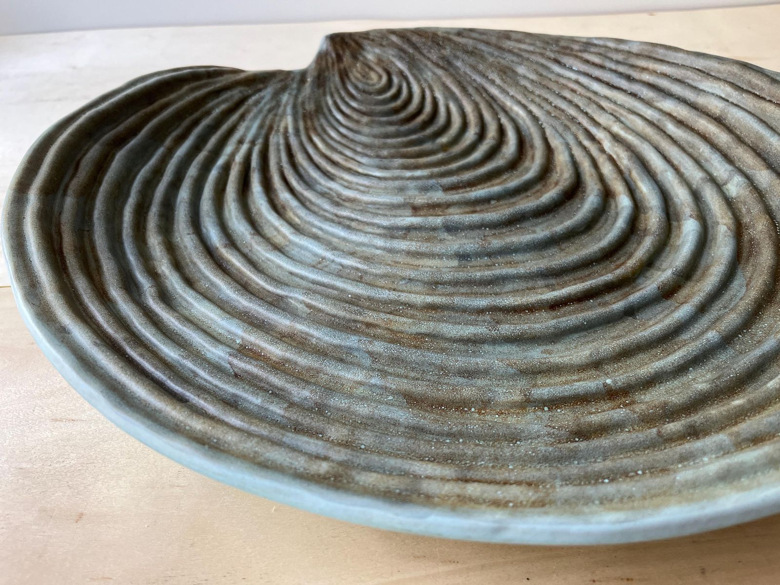 Home Decor Giant Ceramic Shell Dish By Dominique Guillot For Vallauris 1960, French Xxl Oyster Seafood Plate photo