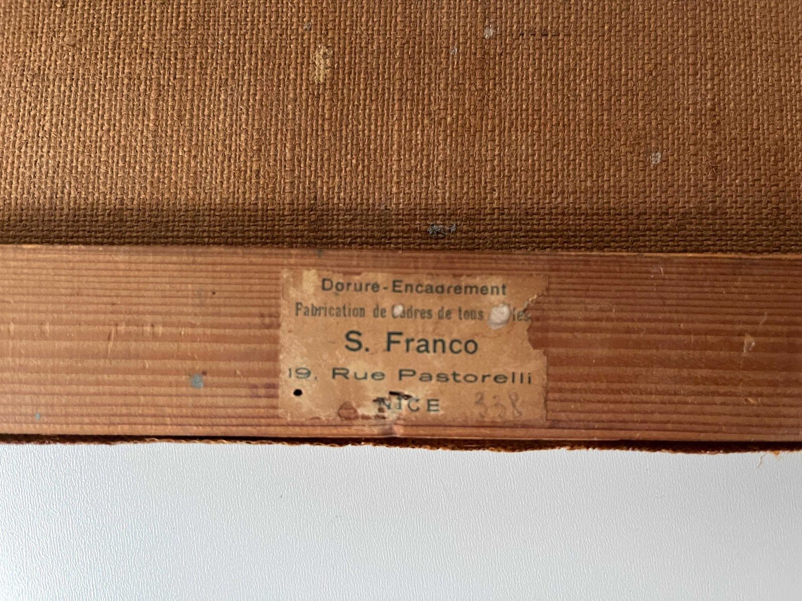 photo buy Olieverfschilderij Op Doek Van Een Frans Steendorp, Ca. Jaren 1950 – Gesigneerd Rustiek Landschap, Dorpsgezicht Zuid Frankrijk