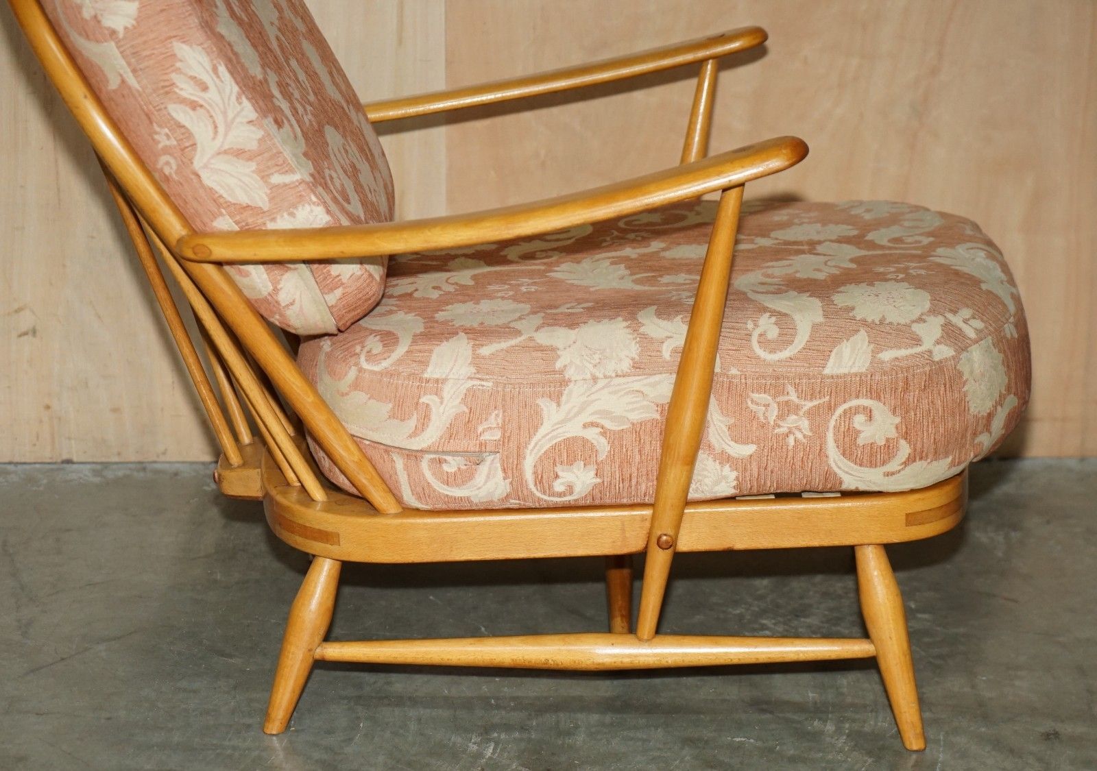 photo for sale Pair Of Sublime Condition Ercol Windsor 203 Blonde Wood Armchairs Part Of Suite