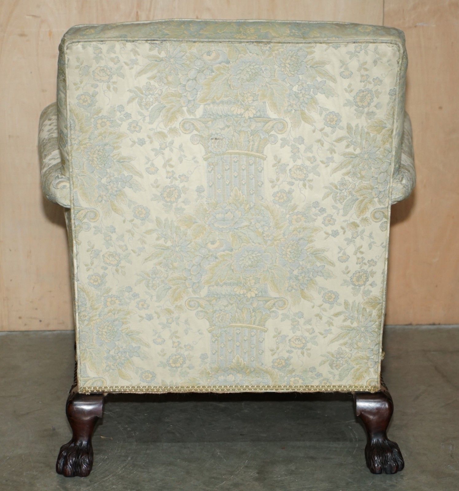 photo buy Exquisite Antique Victorian Lion's Hairy Paw Feet Show Framed Mahogany Armchair