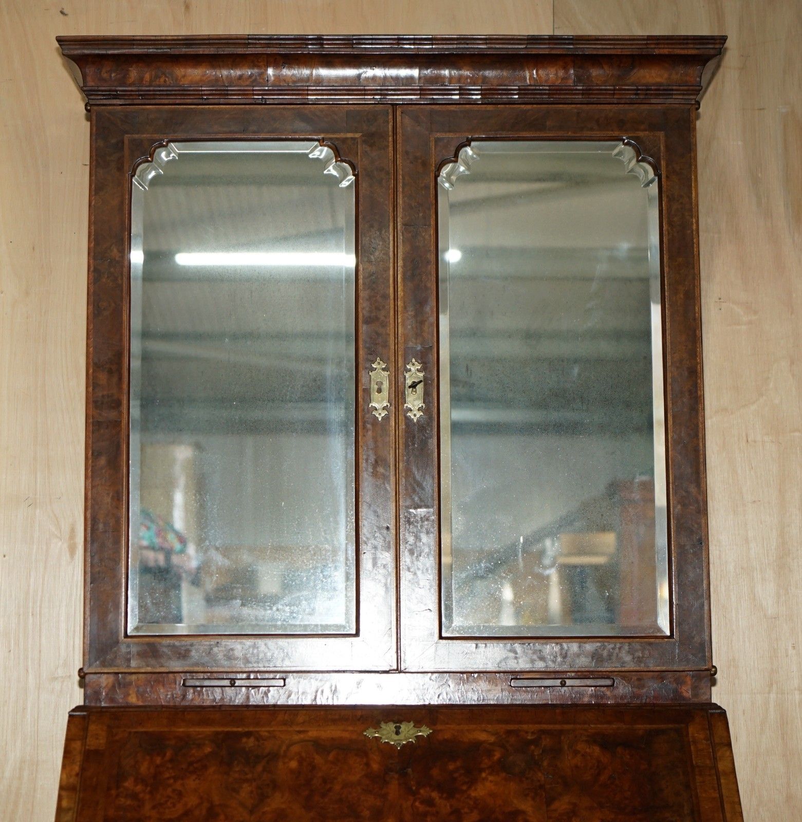 photo for sale Finest Quality Antique George II Circa 1740 Burr Walnut Library Bureau Bookcase