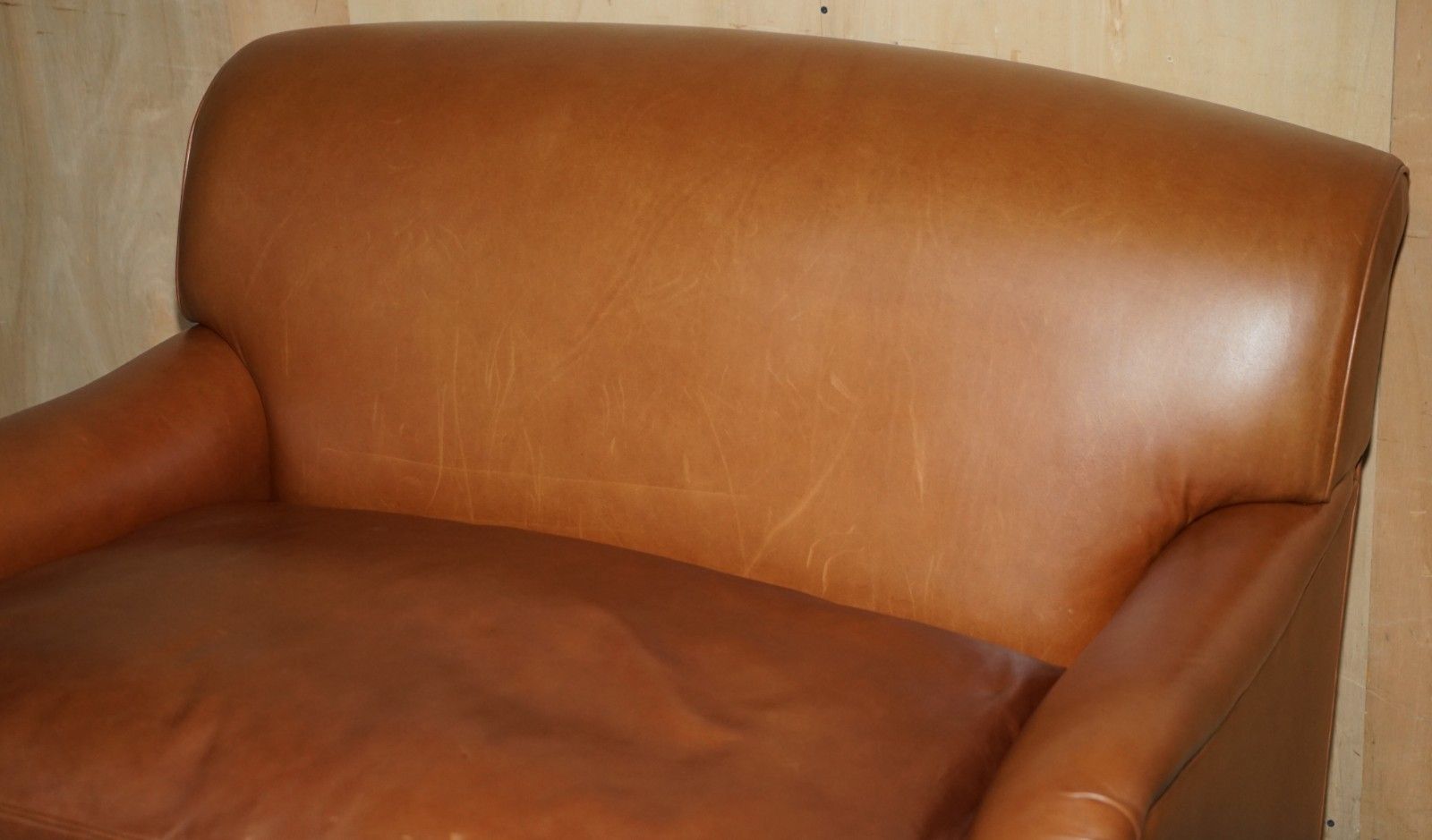 Extra Large Howard George Smith Style Brown Leather Love Seat Armchair Sofa photo 3950.0