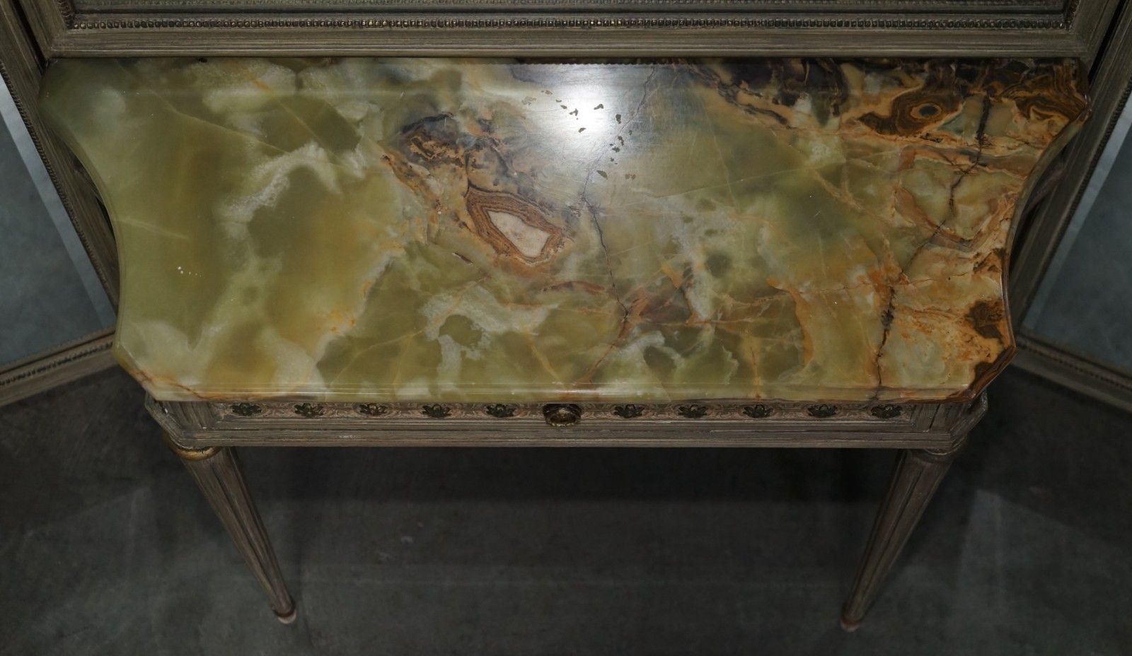 Antique French Louis XVI Style Dressing Room Console Table Full Length Mirror photo 3350.0