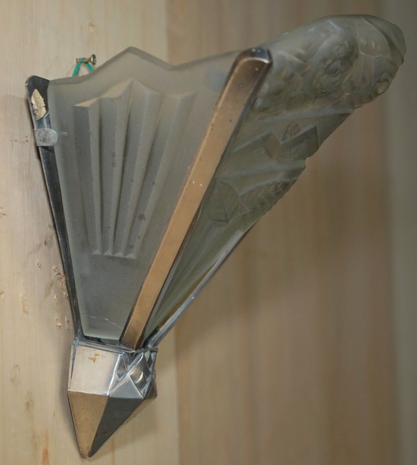 Pair Of Antique French Art Deco Jean Noverdy France Depost Stamped Wall Sconces photo vintage