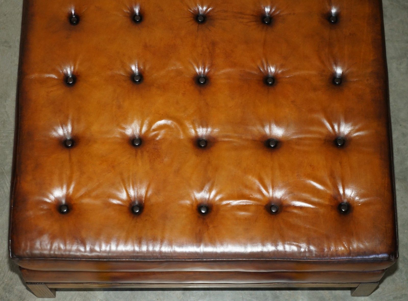 Rrp £4995 Large George Smith Chesterfield Chelsea Brown Leather Footstool photo vintage