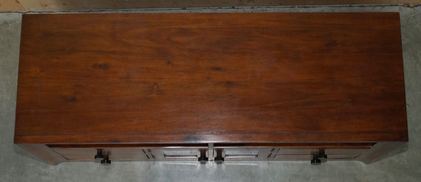 photo furniture Lovely Vintage Hardwood Military Campaign Style Sideboard Tv Media Unit Part Set