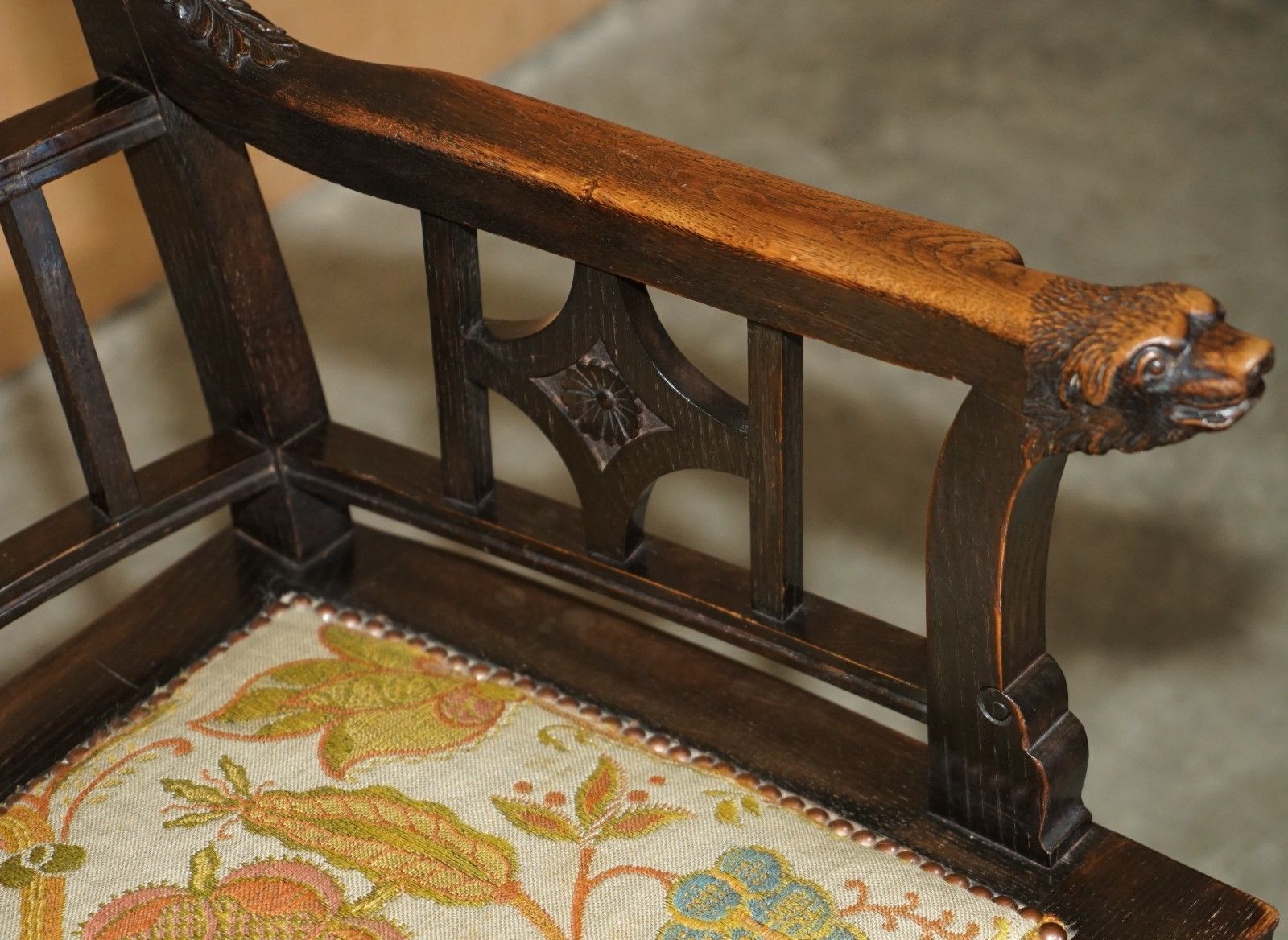 photo vinterior One Of A Kind 1888 Dated Hand Carved Armchair Made From 3000 Year Old Timber