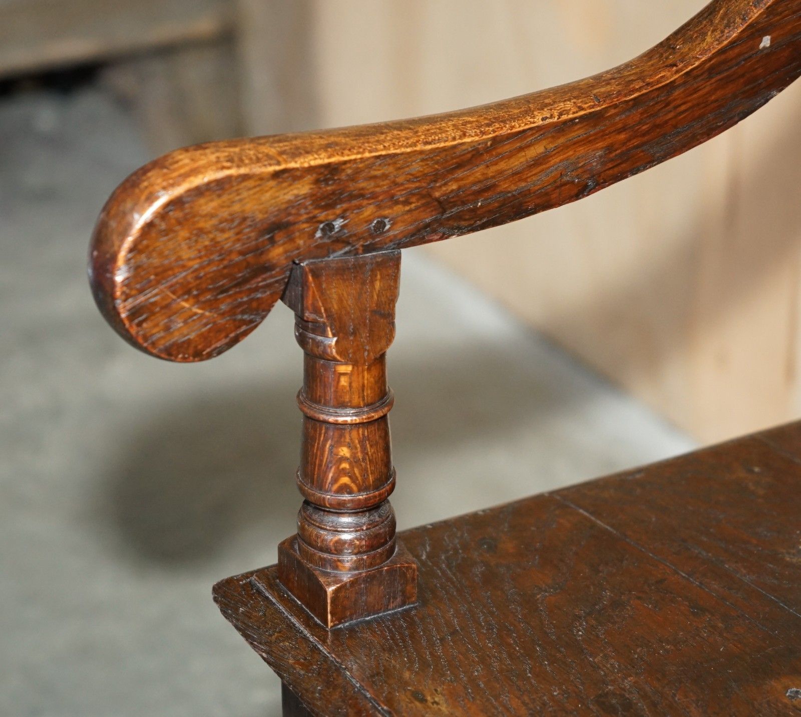 3750.0 Antique Exceptionally Rare 1677 Dated John Hall Armchair Northern England Oak photo
