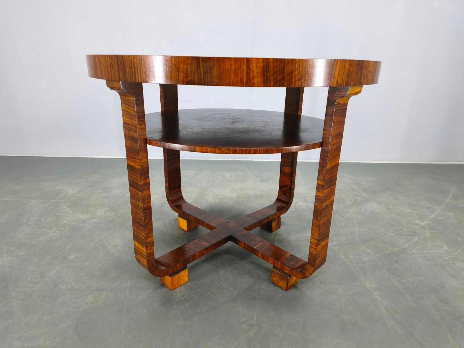 Art Deco Walnut Veneer Coffee Table, Czechoslovakia, 1930s photo 1380.0