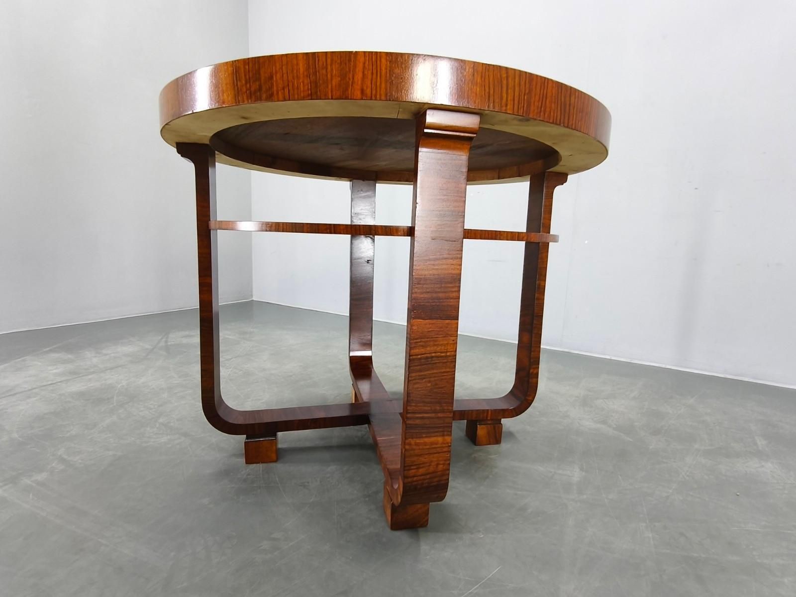 Art Deco Walnut Veneer Coffee Table, Czechoslovakia, 1930s photo vinterior
