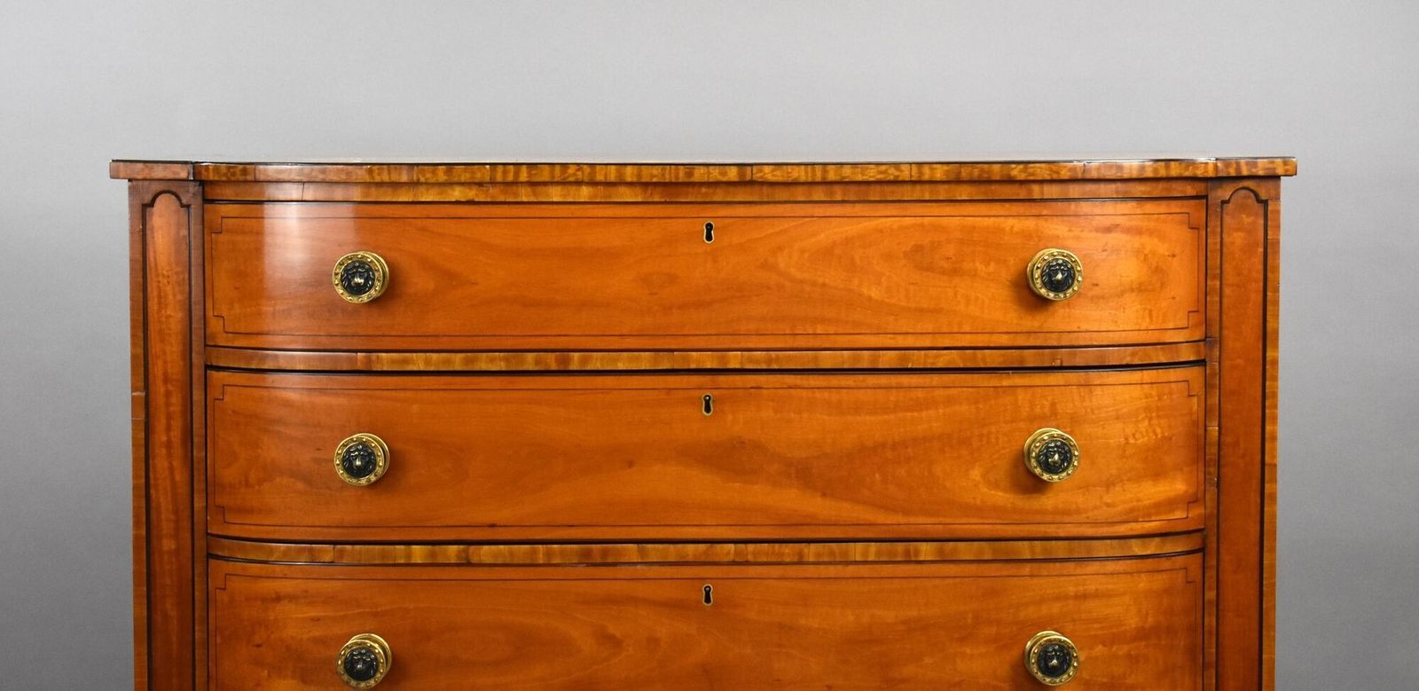 Regency Satinwood Bow Front Chest photo buy