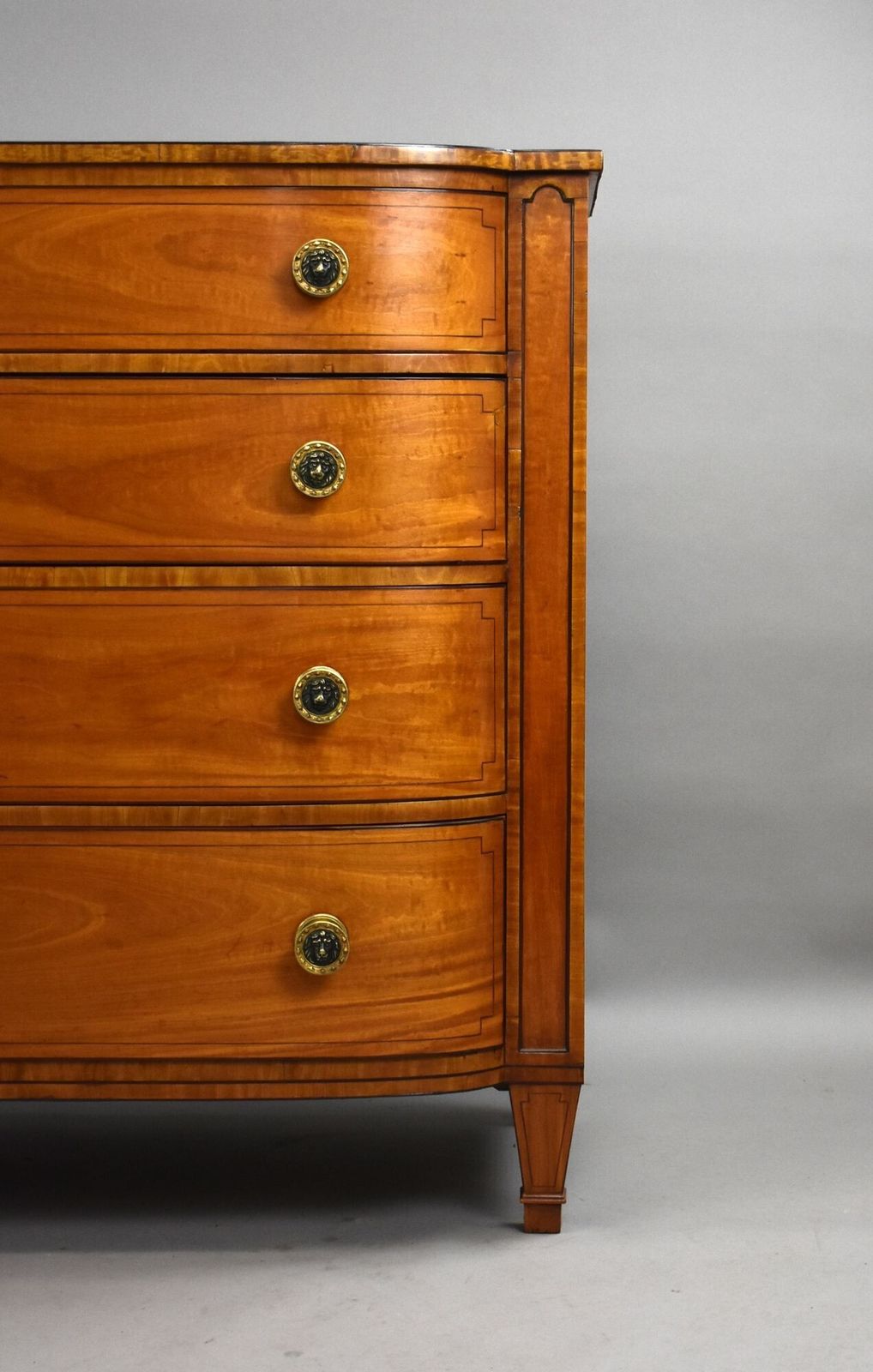 Furniture Regency Satinwood Bow Front Chest photo