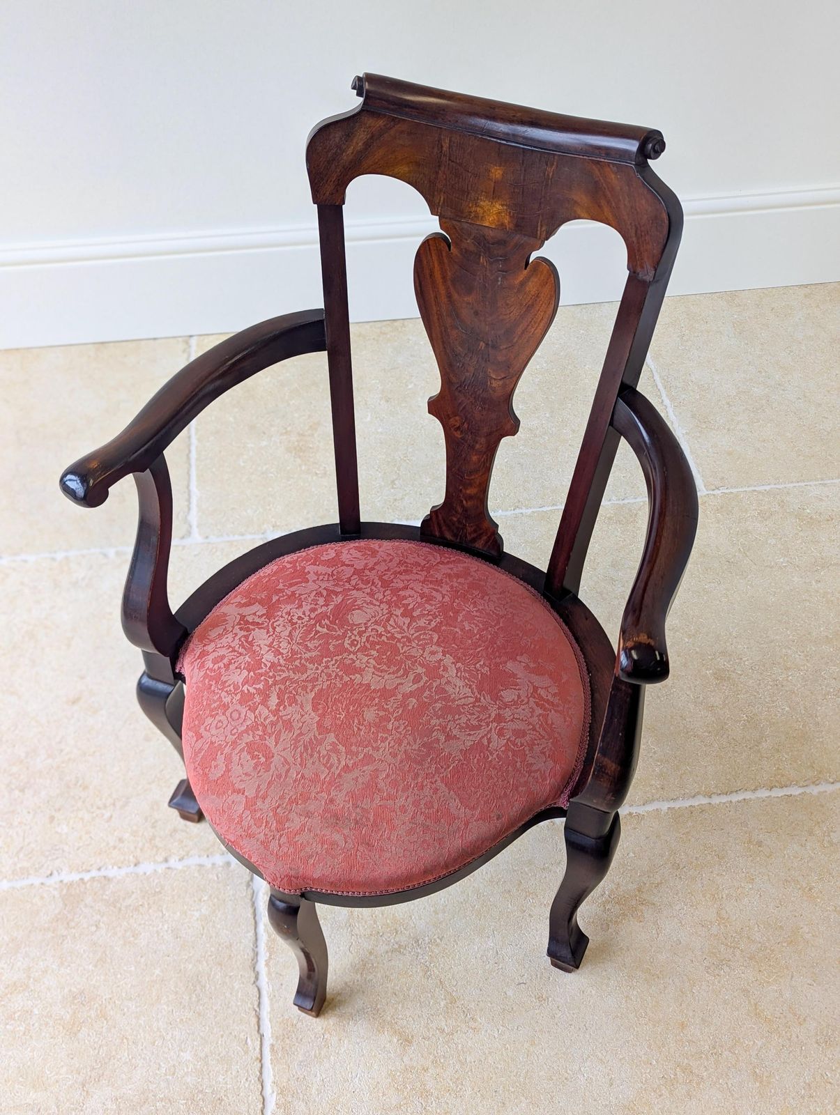 Antique Georgian Mahogany Open Armchair C.1750 photo for sale