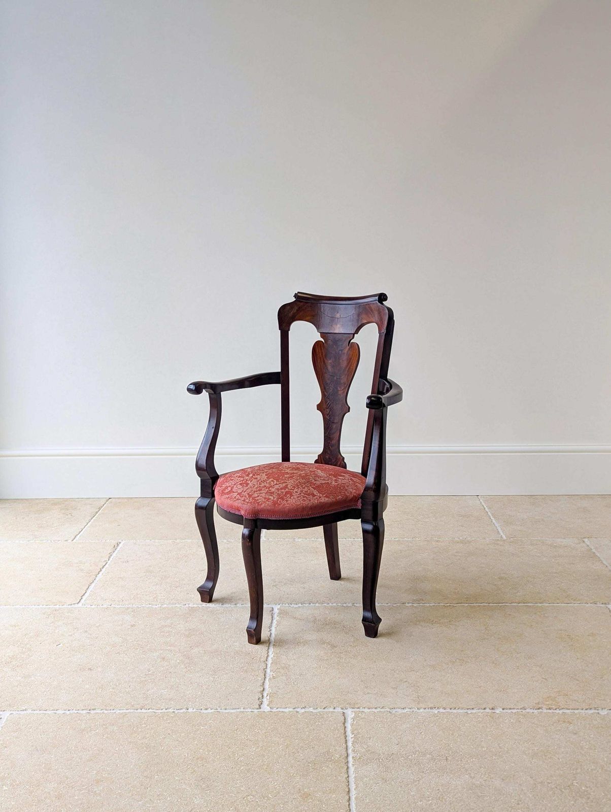Antique Georgian Mahogany Open Armchair C.1750 photo vintage