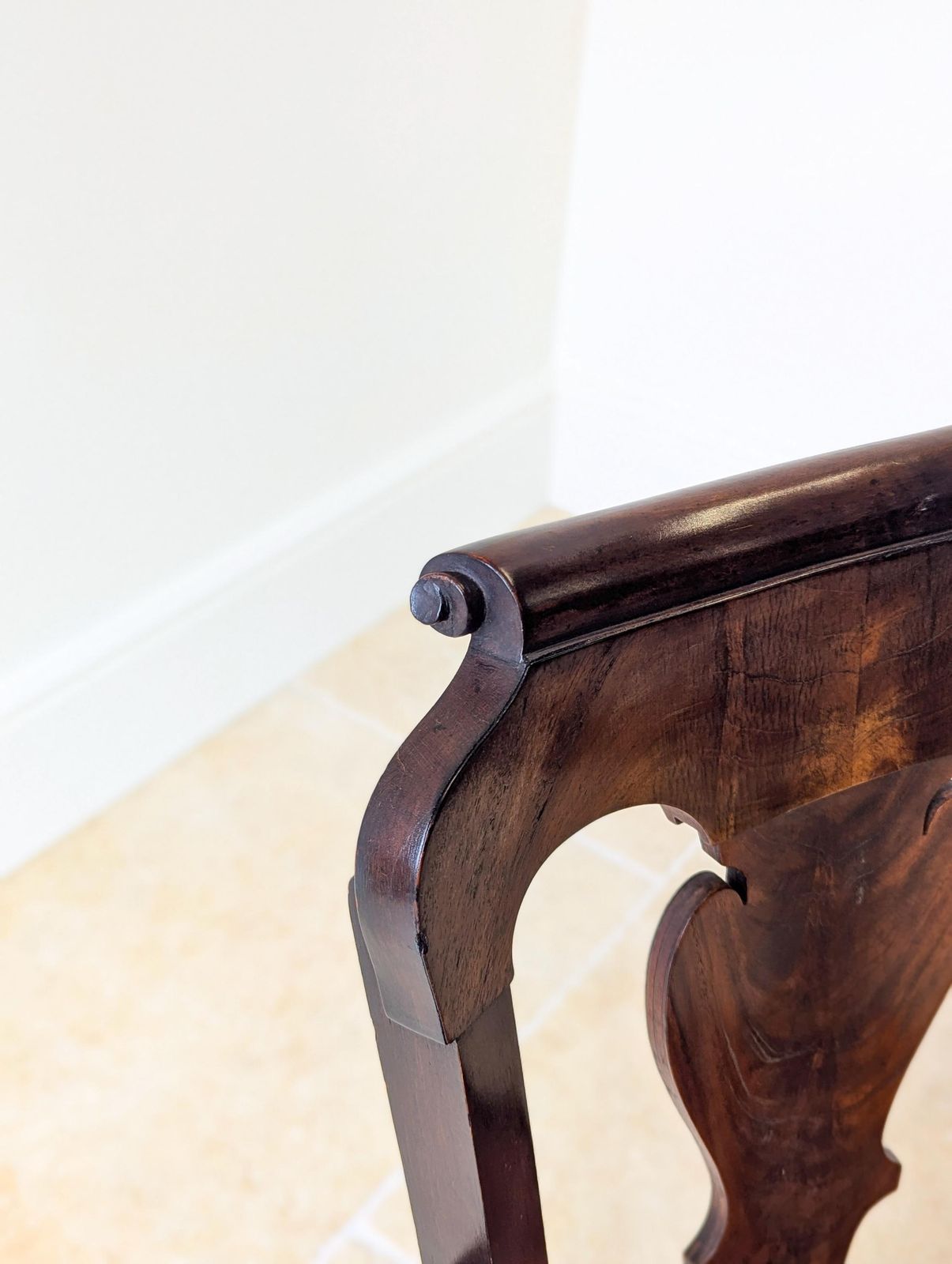 Furniture Antique Georgian Mahogany Open Armchair C.1750 photo