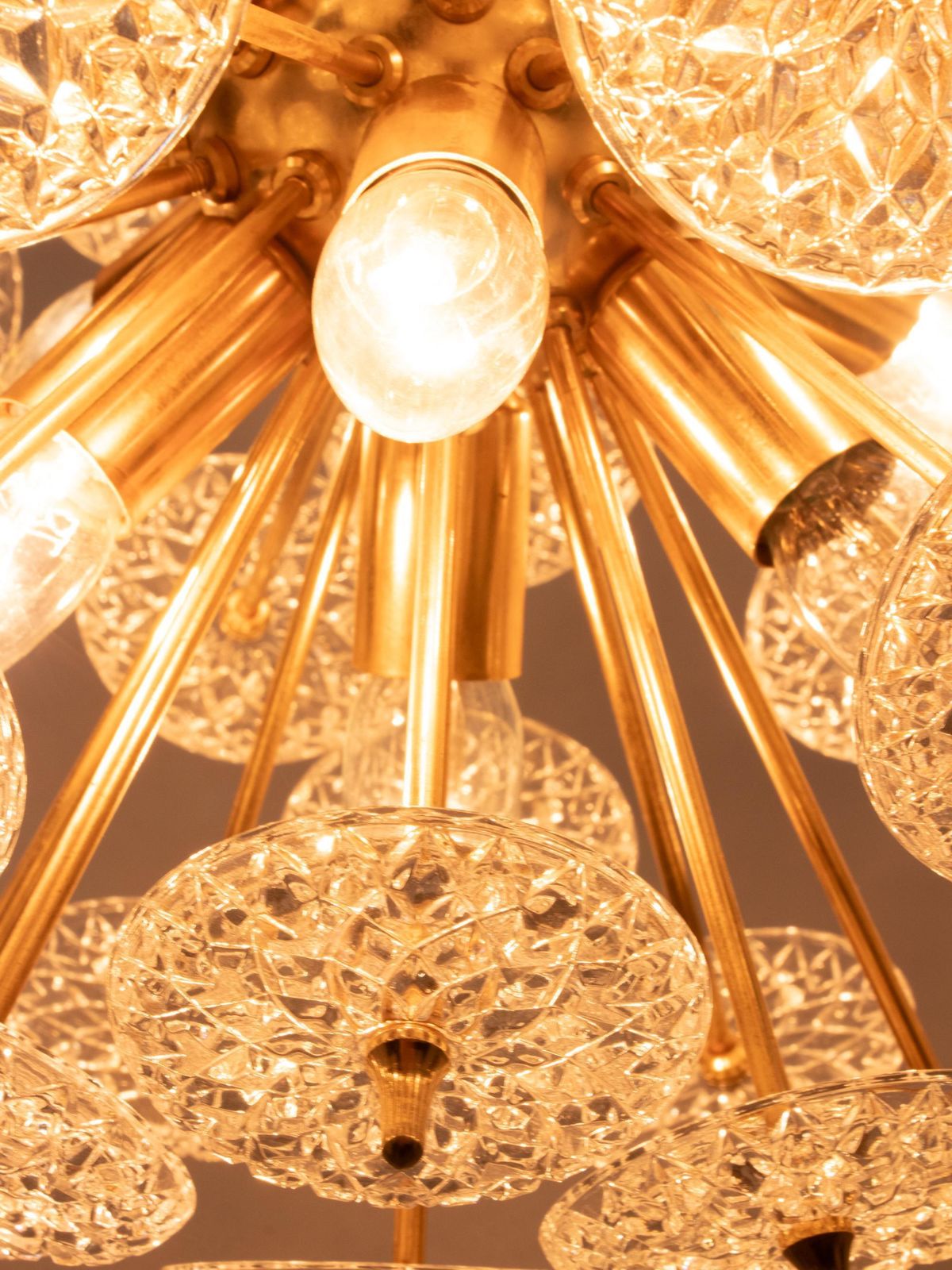 photo for sale Mid Century Modernist Floral Sputnik Chandelier By Val Saint Lambert 1960’s