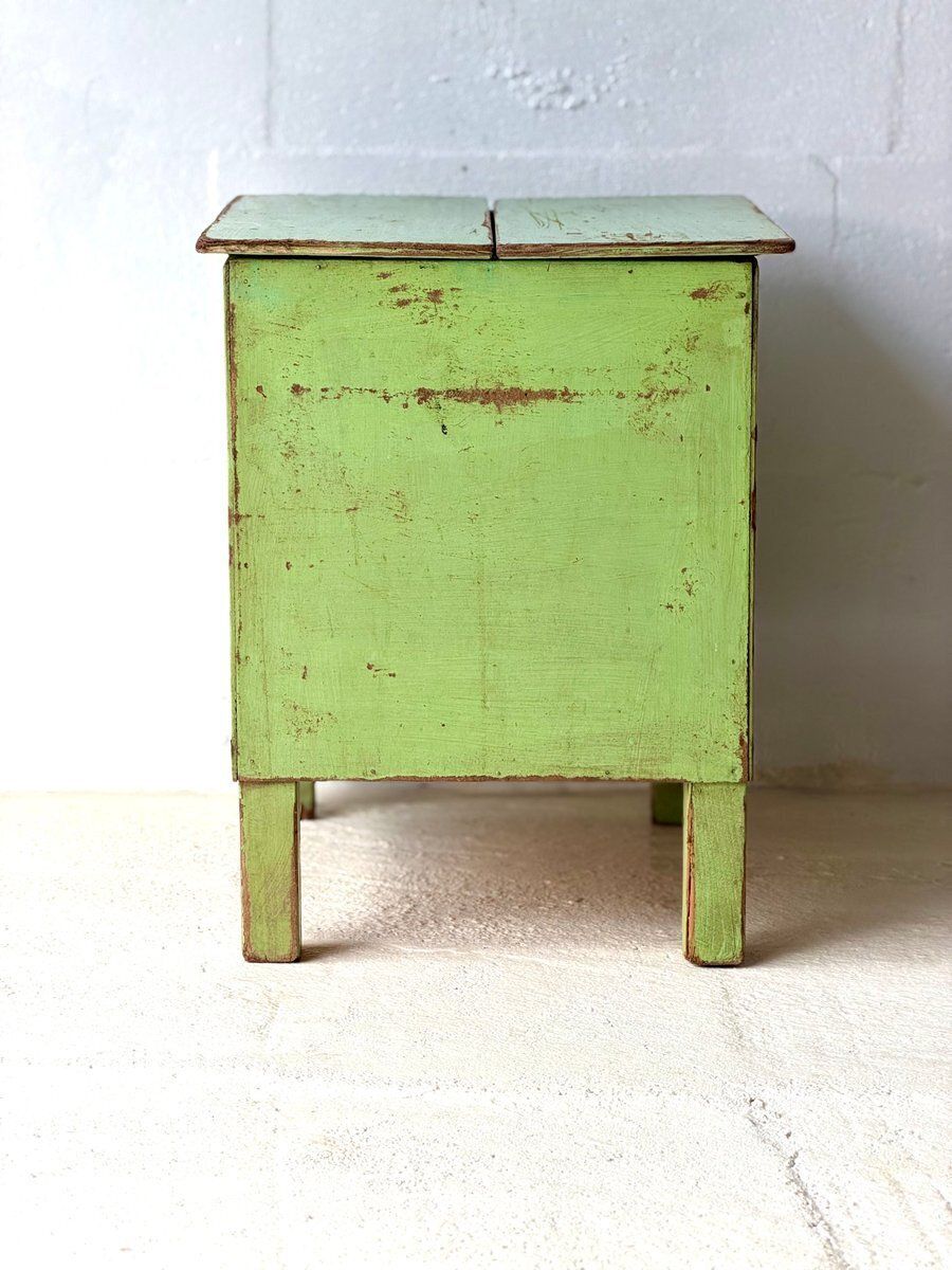 Industriële Groene Opbergtafel, Jaren 1960 photo vintage