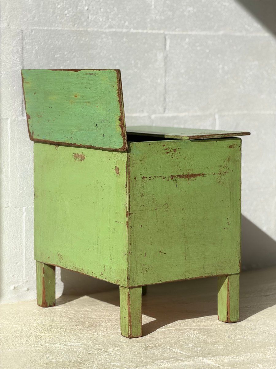 Meubels Industriële Groene Opbergtafel, Jaren 1960 photo