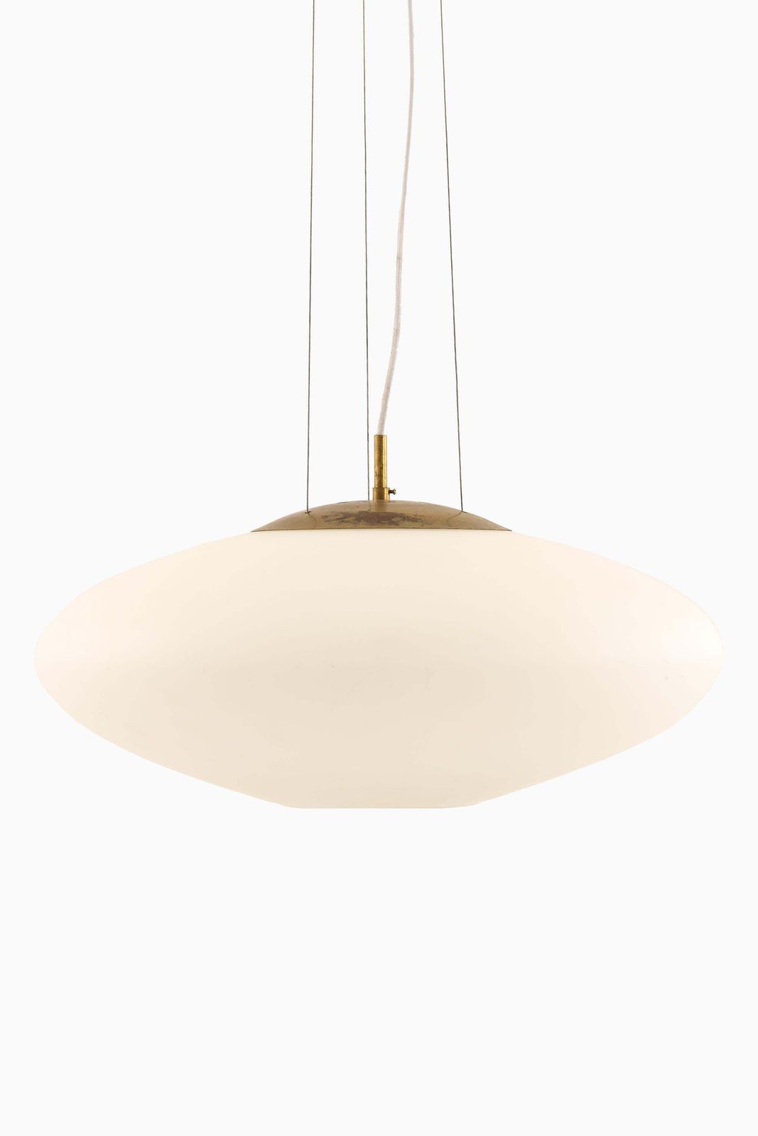 Ceiling Lamp In Brass And Opaline Glass By Hans Bergström, 1950s photo furniture