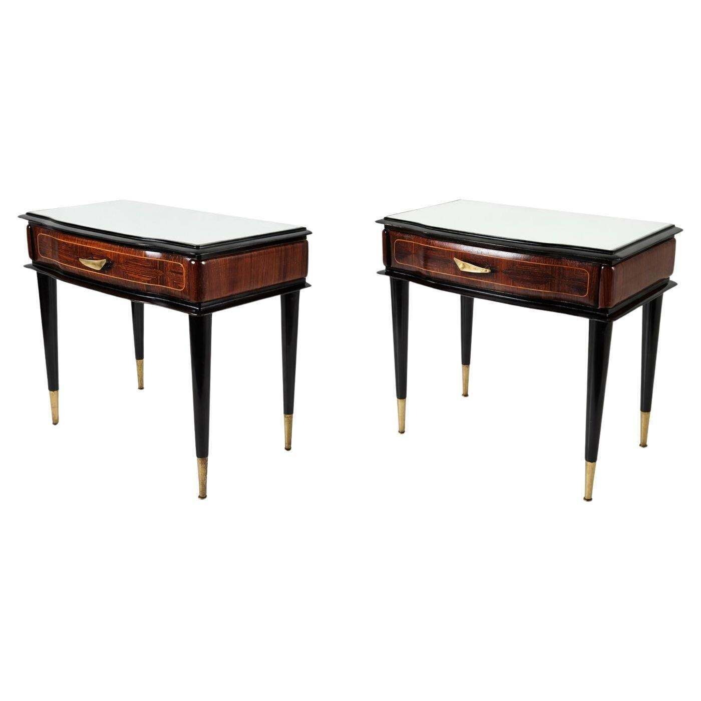 Pair Of Mid Century Italian Nightstands 1950's