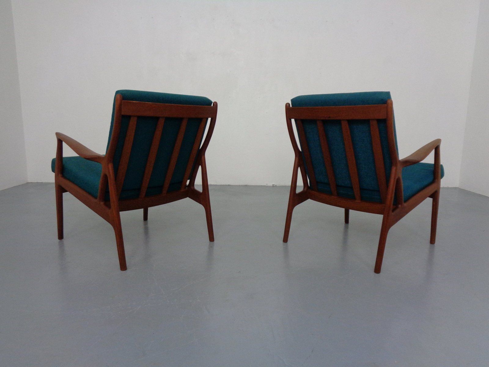 photo furniture Organic Teak Armchairs, Denmark, 1960s, Set Of 2