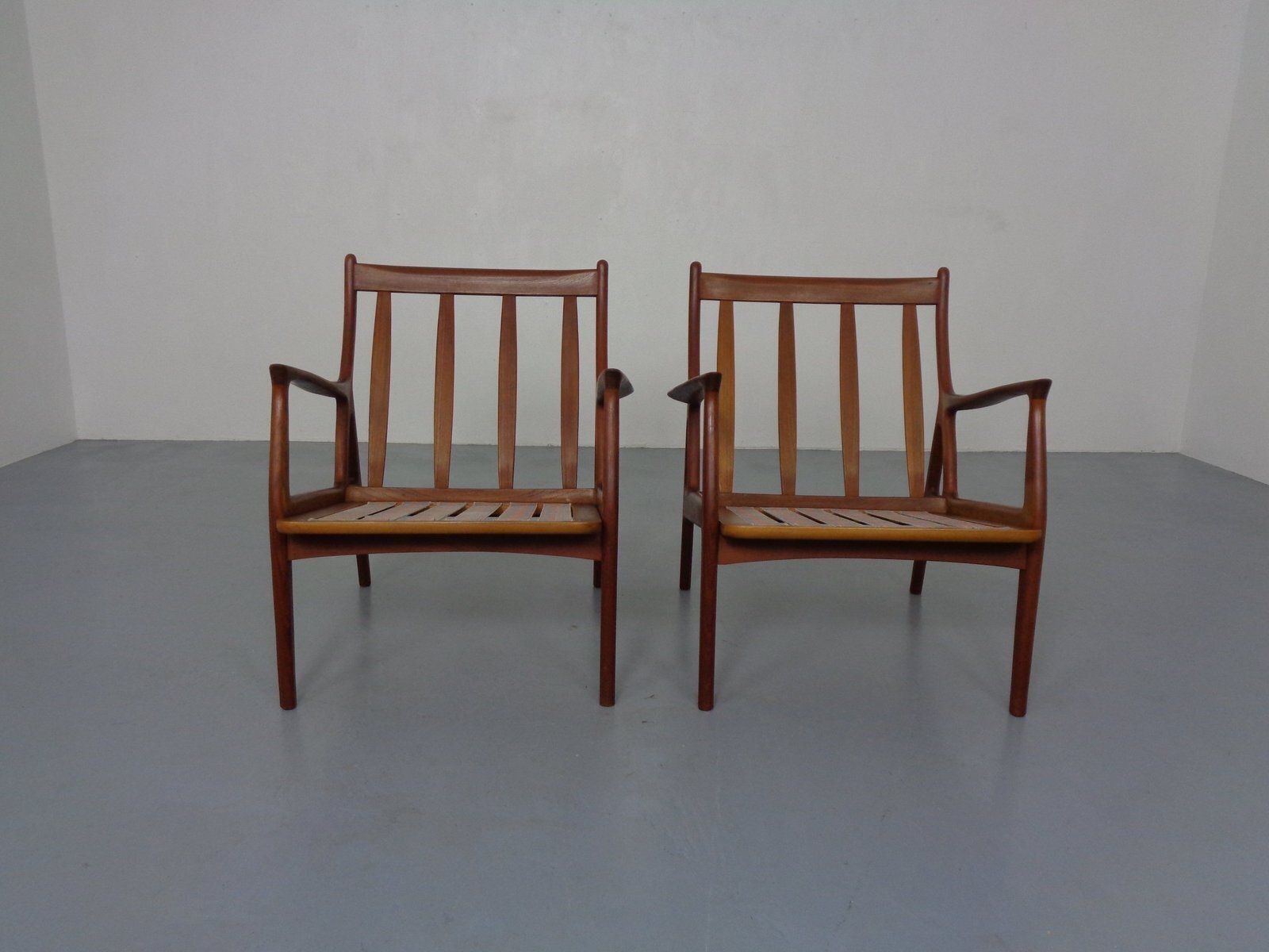2478.0 Organic Teak Armchairs, Denmark, 1960s, Set Of 2 photo