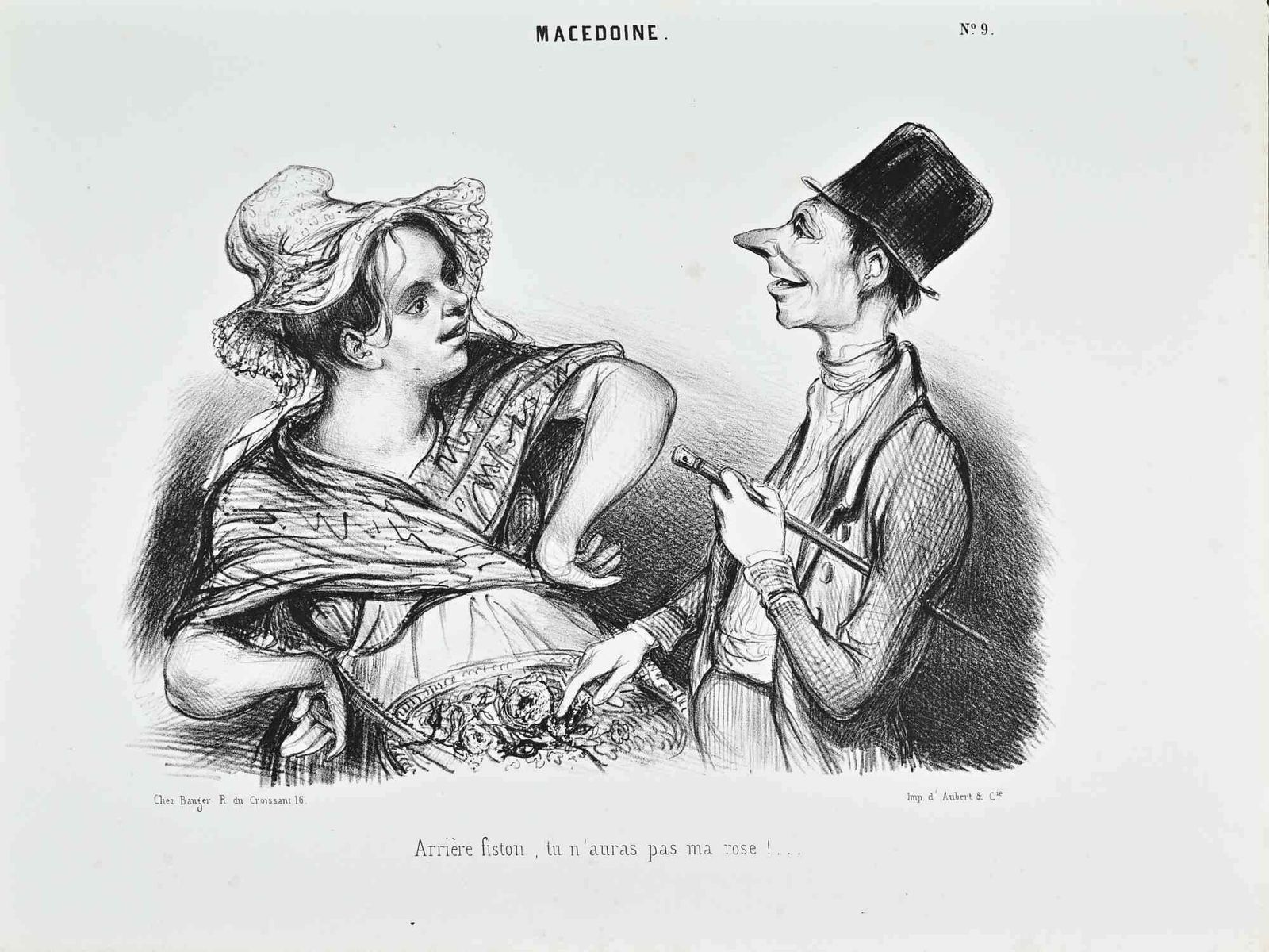 Honoré Daumiermacédoine, No. 9 “Arrière Fiston, Tu...   Lithograph By Honoré Daumier   1800s1800s