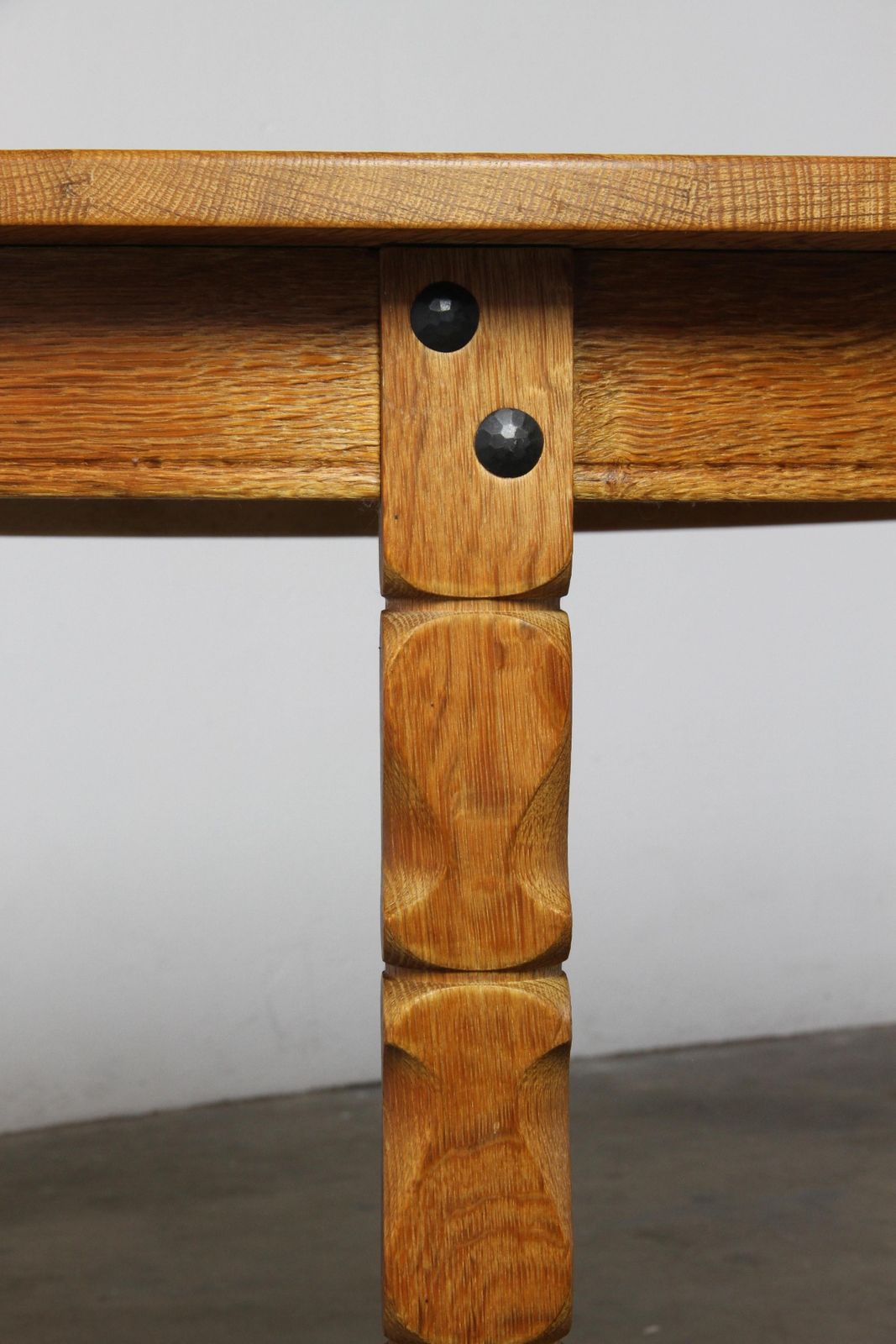 photo furniture Vintage Oval Danish Oak Dining Room Table, H. Kjærnulf Style, 1960s