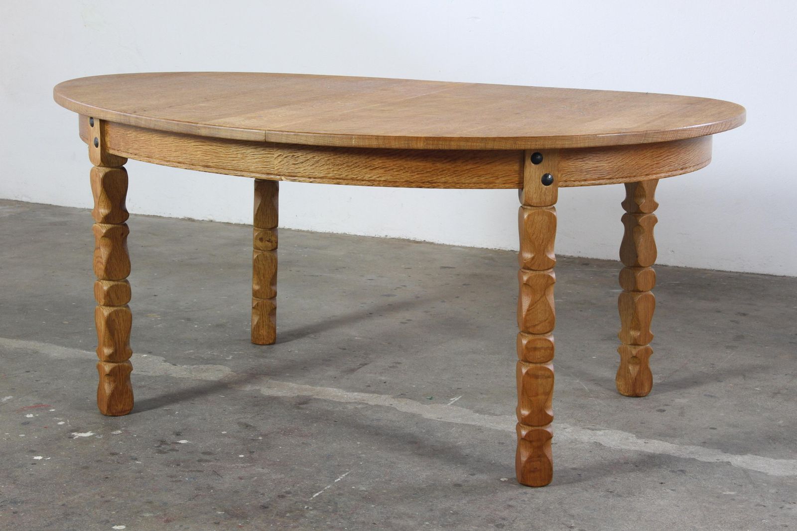 photo for sale Vintage Oval Danish Oak Dining Room Table, H. Kjærnulf Style, 1960s
