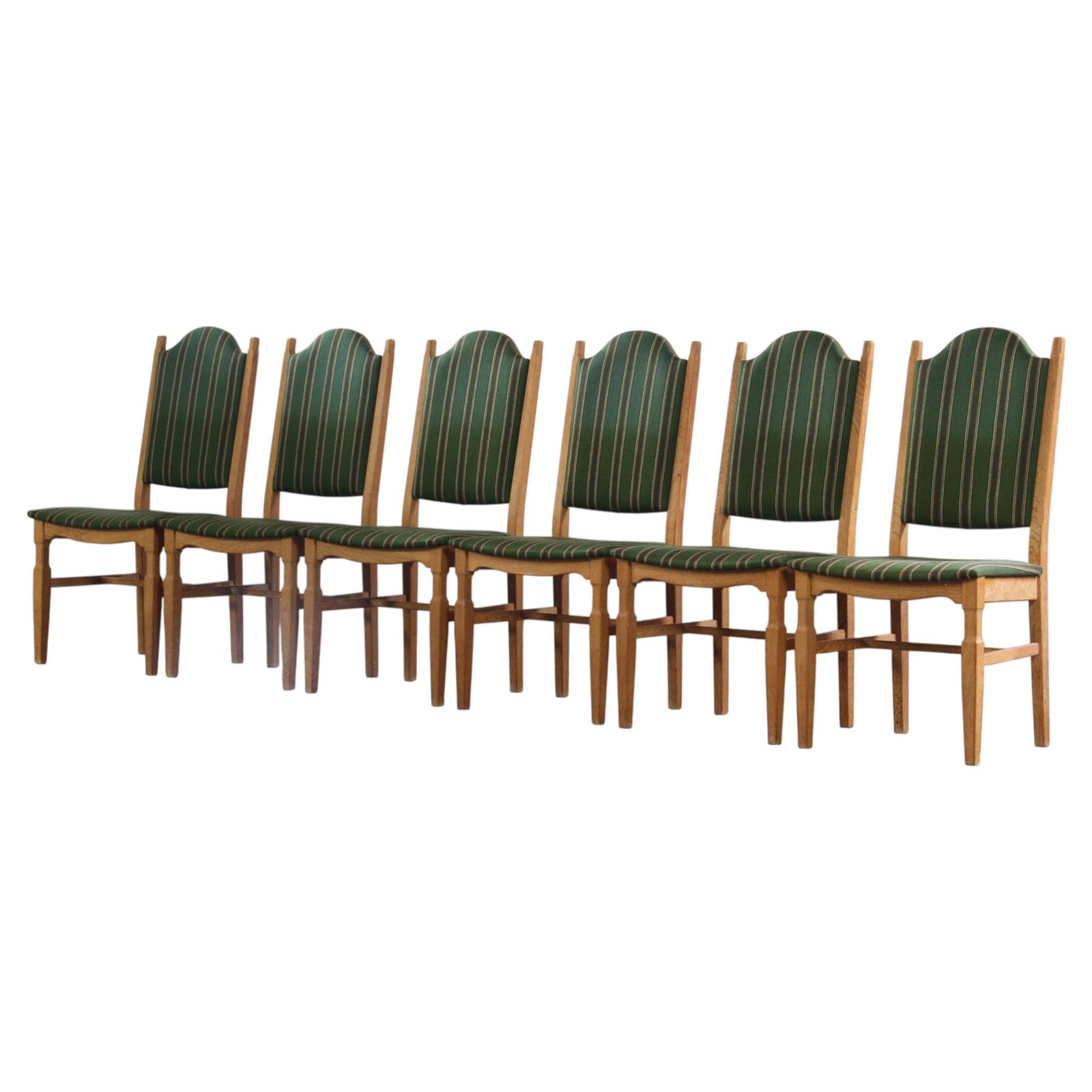 Vintage Danish Oak Dining Chairs, Style Of Henning Kjærnulf, 1960s, Set Of 6