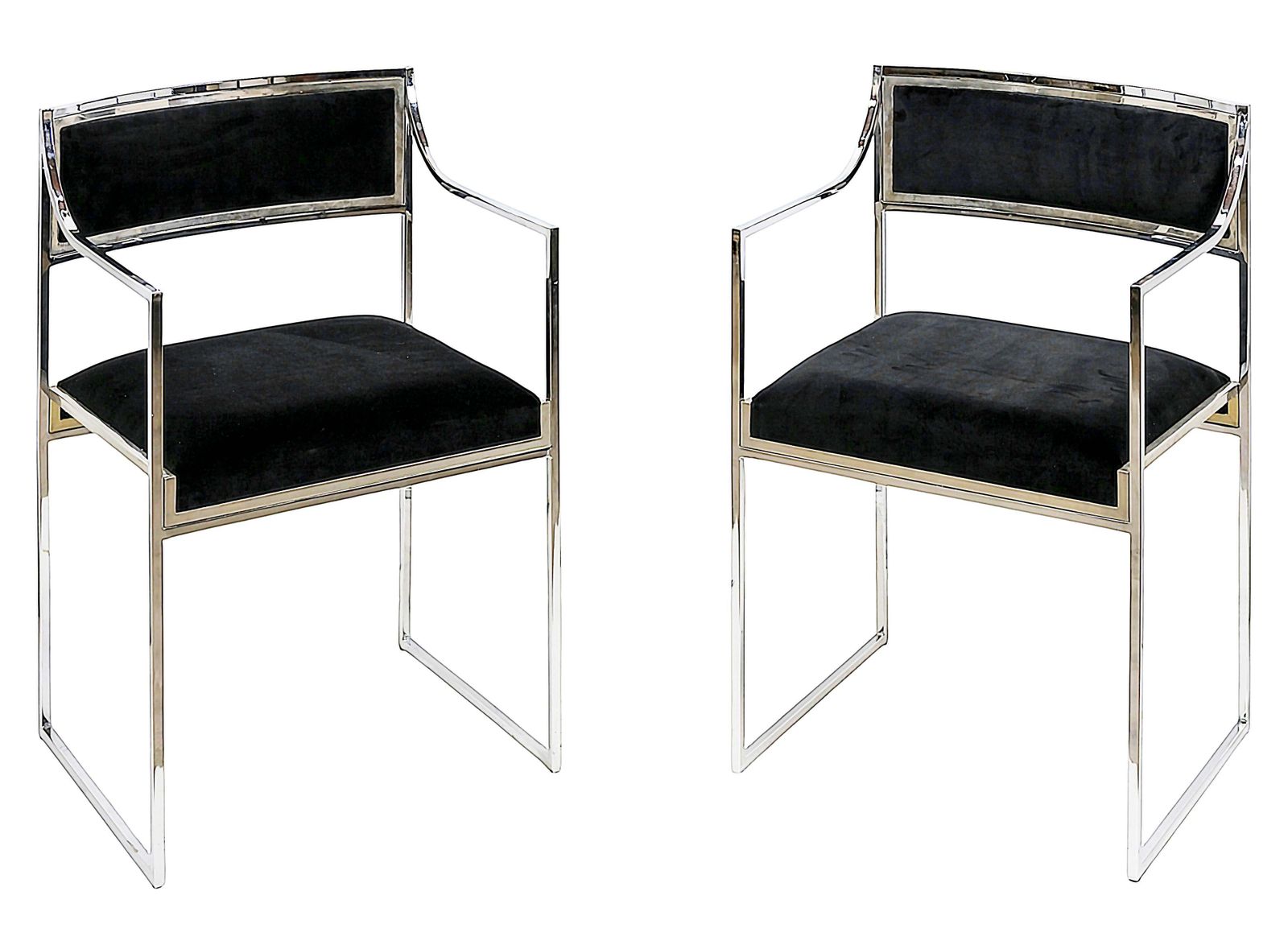 photo vinterior Set Of 6 Pcs. Mid Century Italian Chrome Chairs By Willy Rizzo