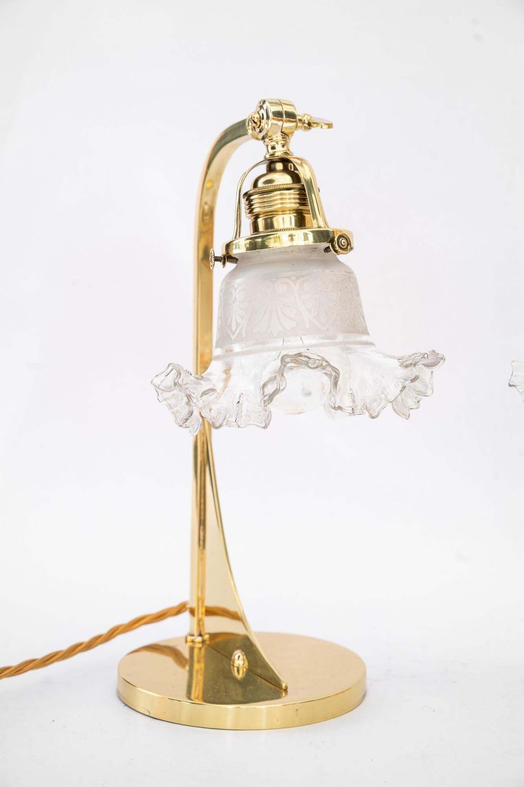 2x Art Deco Table Lamps With Original Antique Glass Shades Vienna Around 1920s photo 803.0