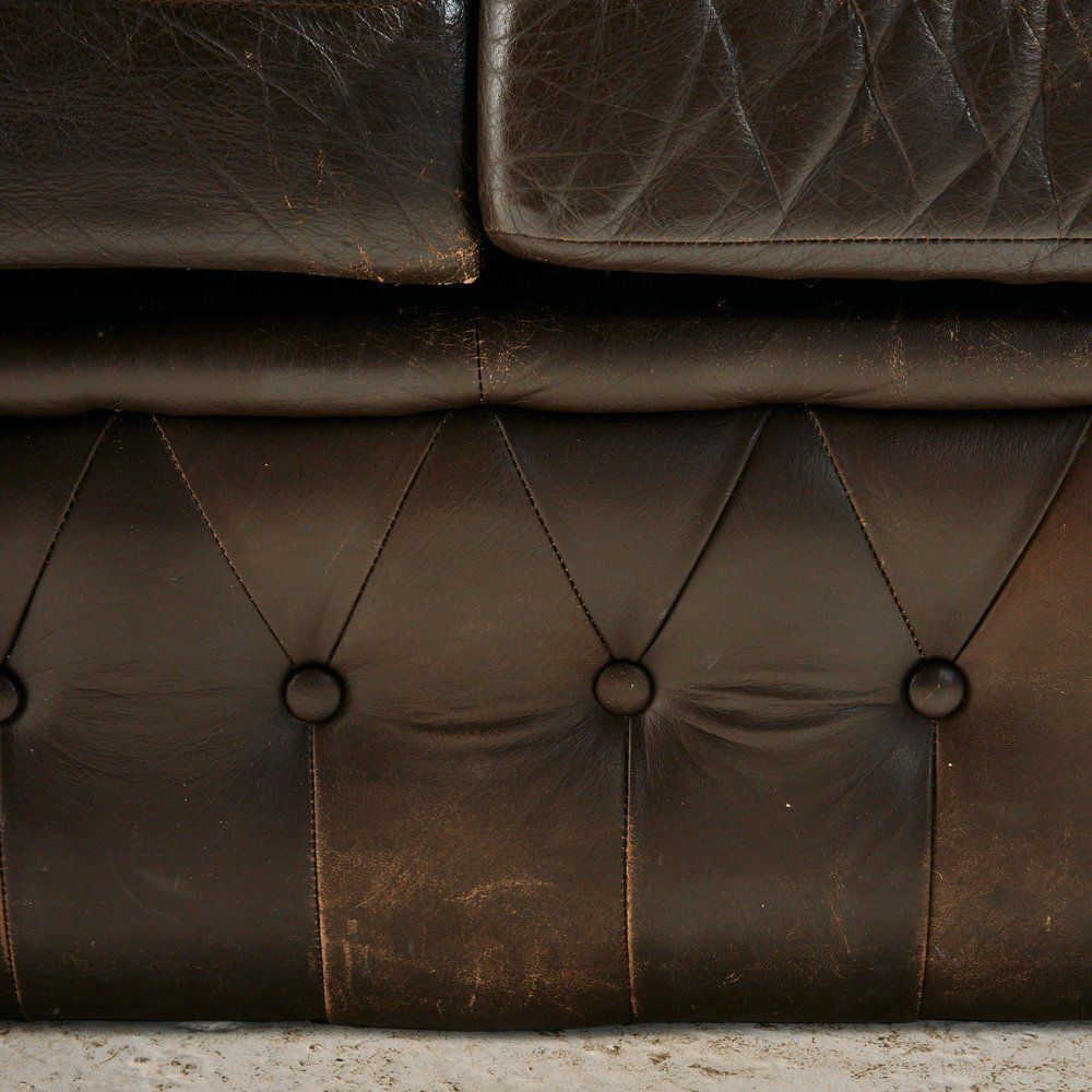 Furniture Chesterfield Leather Sofa Set, 1970s, Set Of 3 photo