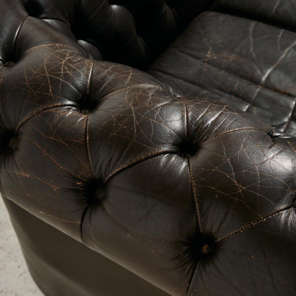 photo vinterior Chesterfield Leather Sofa Set, 1970s, Set Of 3