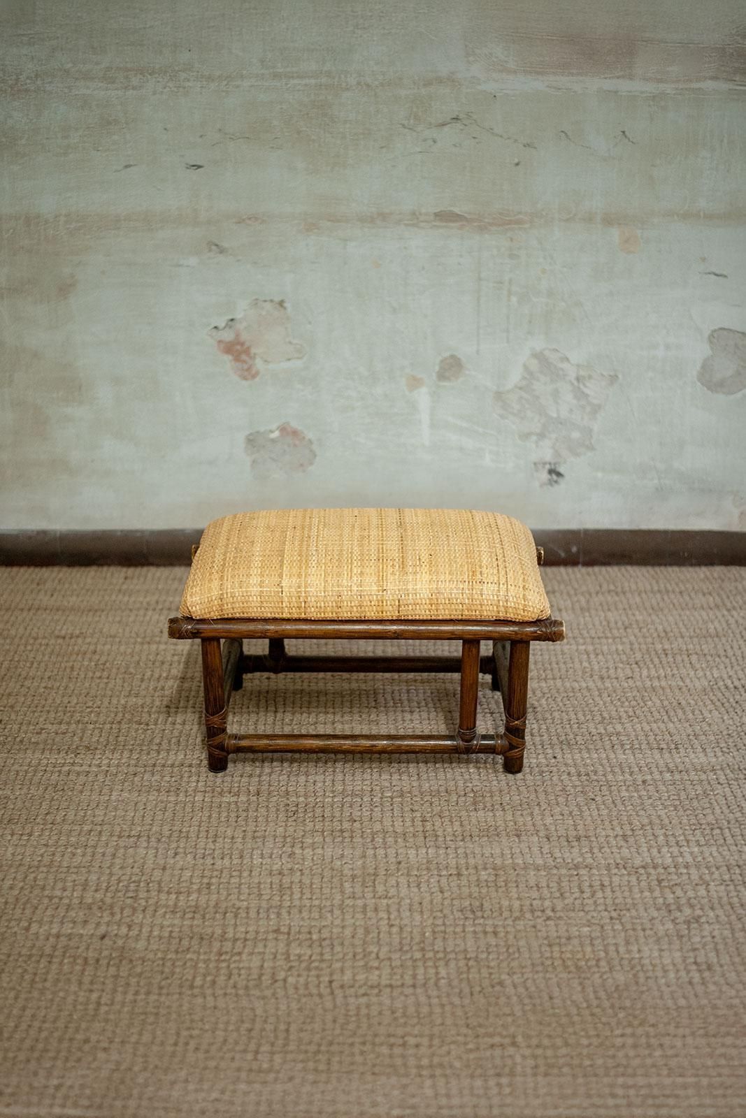 Pair Of Wooden Ottomans By Lyda Levi For Mcguire   San Francisco, 1970s photo for sale