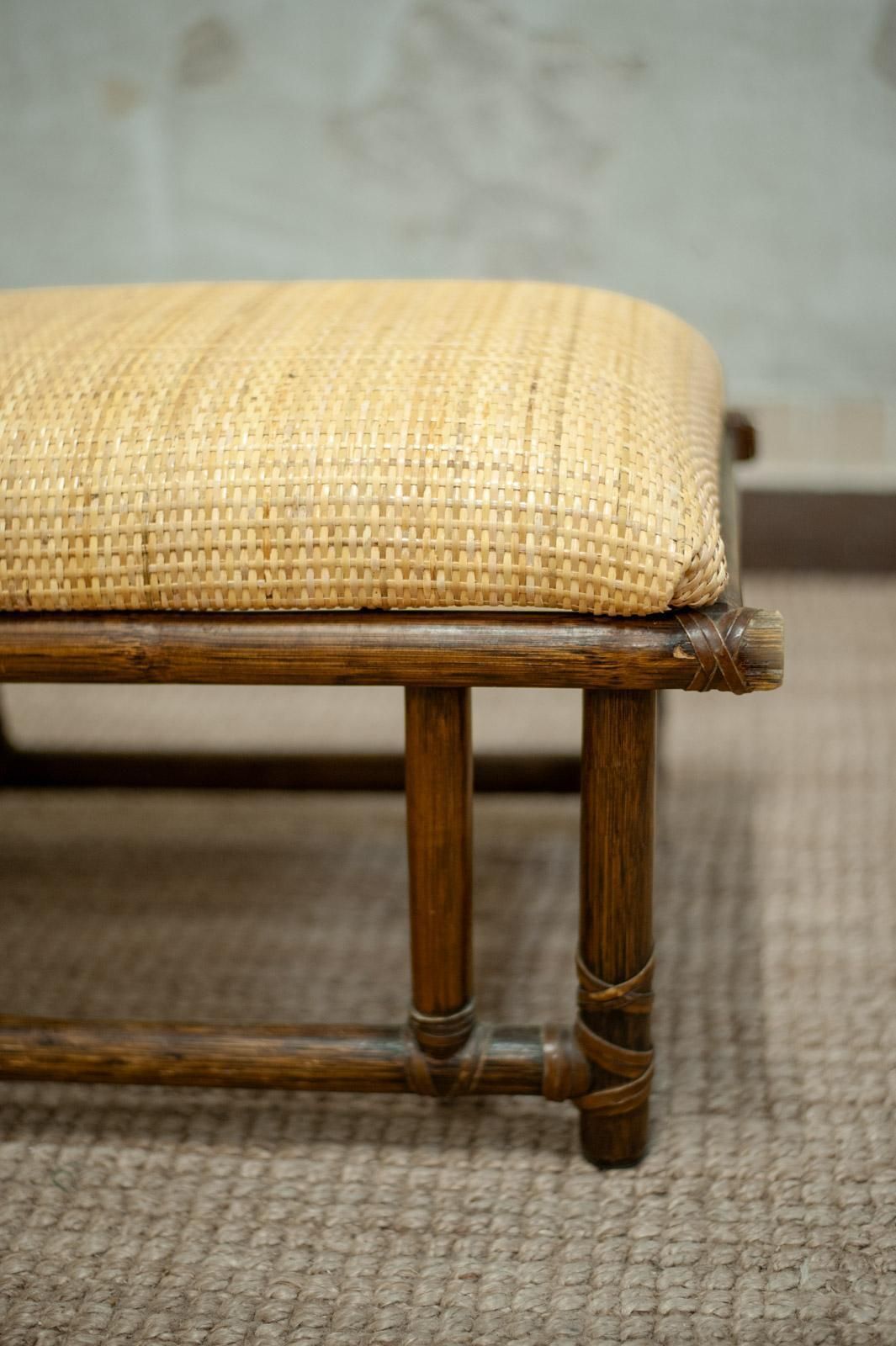 Pair Of Wooden Ottomans By Lyda Levi For Mcguire   San Francisco, 1970s photo vinterior